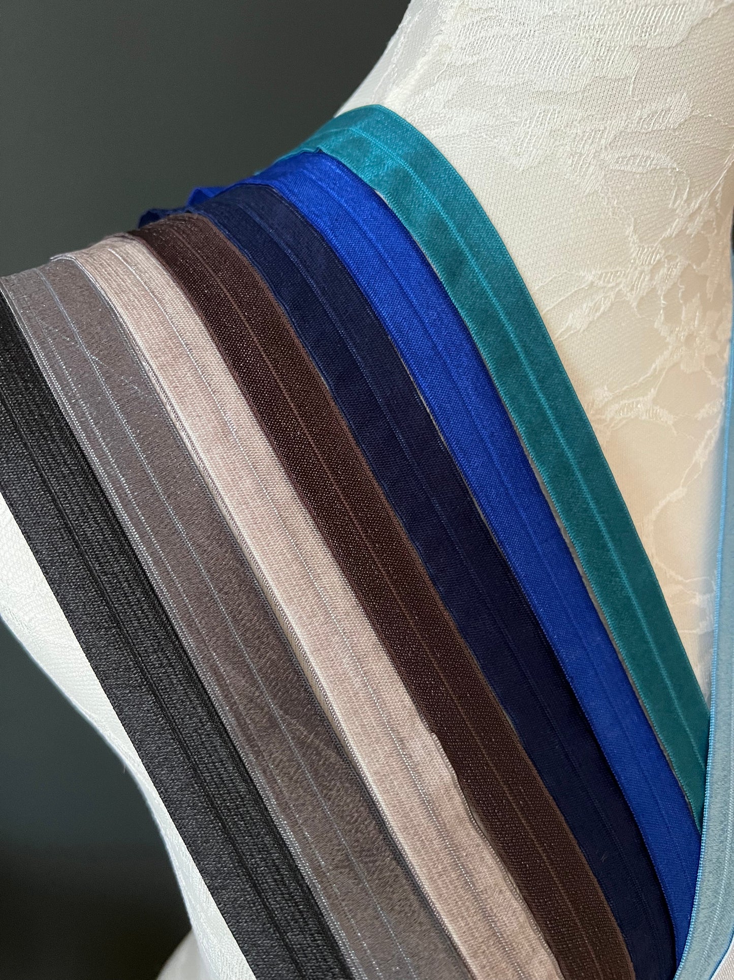18mm Folding Elastic Satin Binding 25 Colours