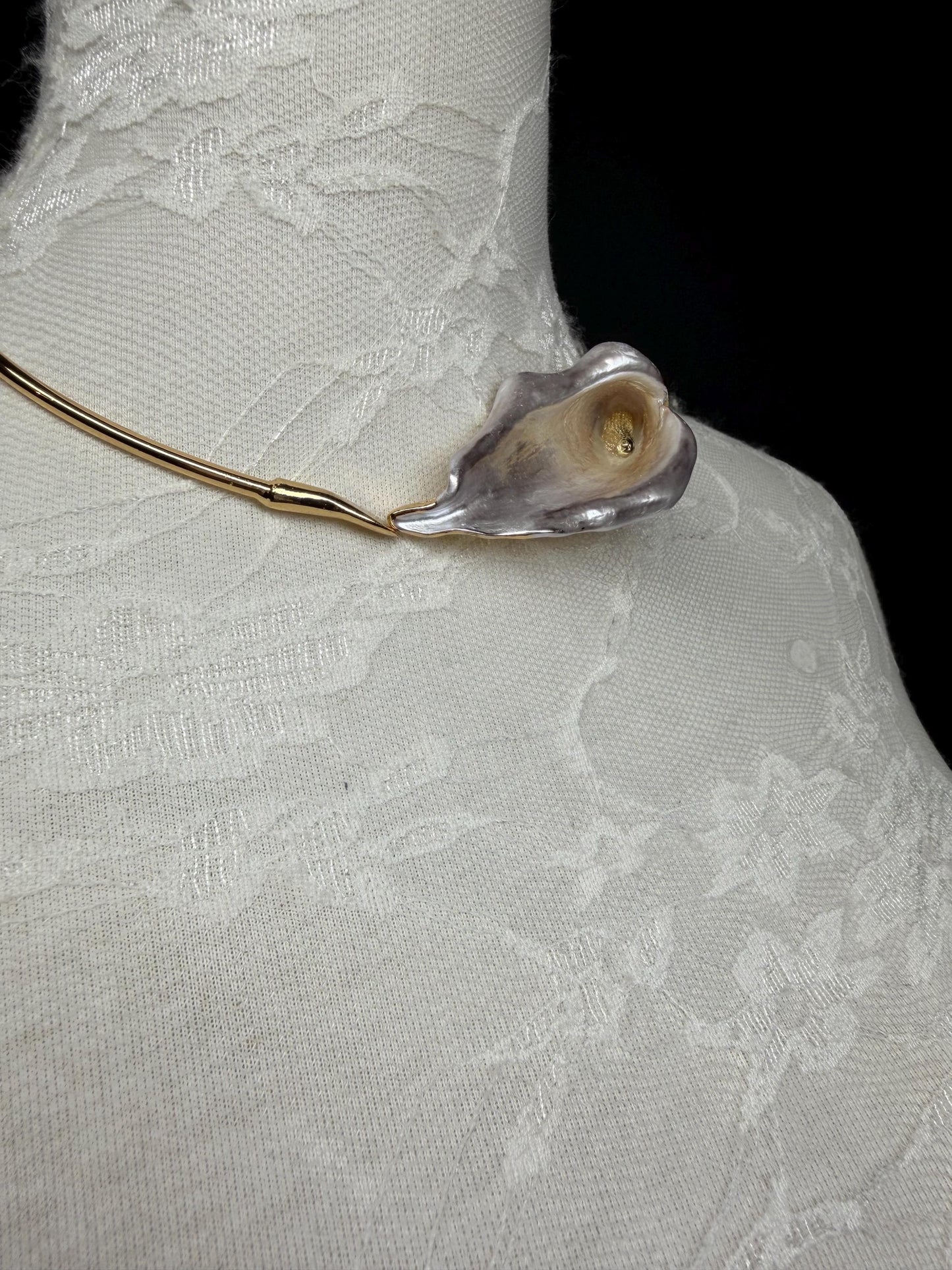 Handmade Leaf Petal Metal Choker Necklace, Bridal Weddings