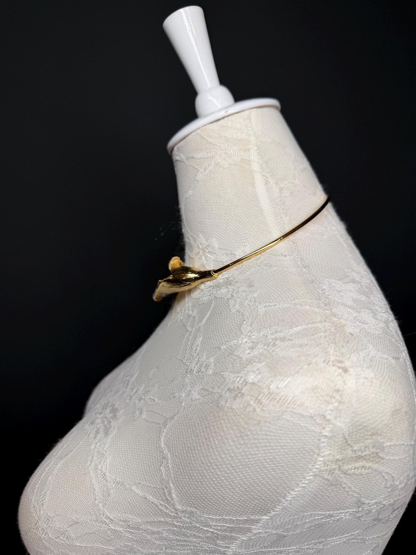 Handmade Leaf Petal Metal Choker Necklace, Bridal Weddings