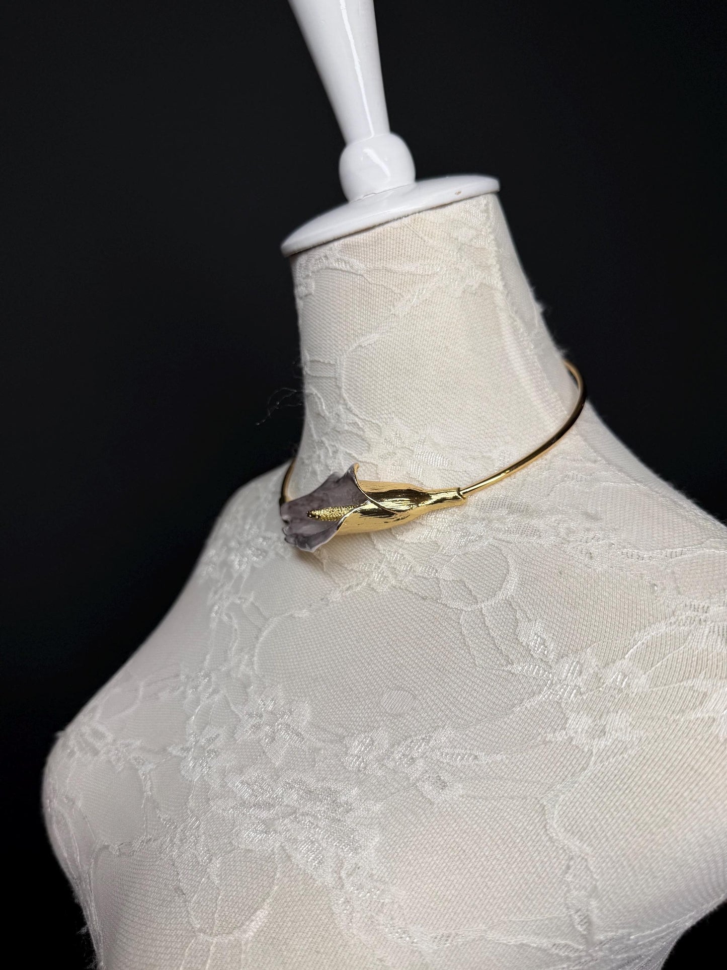 Handmade Leaf Petal Metal Choker Necklace, Bridal Weddings