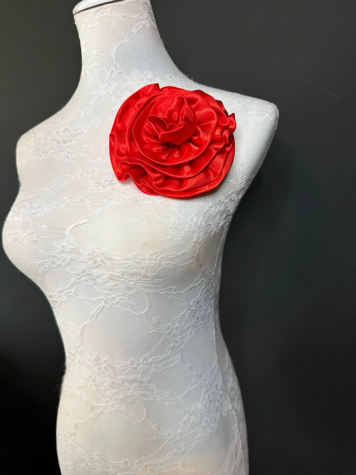 Large Corsage Flower, Black, Navy, Wine, Red, Orange, 5.5” 13cm Wide, Large Pin on Corsage, Bridal, Clothing, Accessory, Fashion, FAN Design