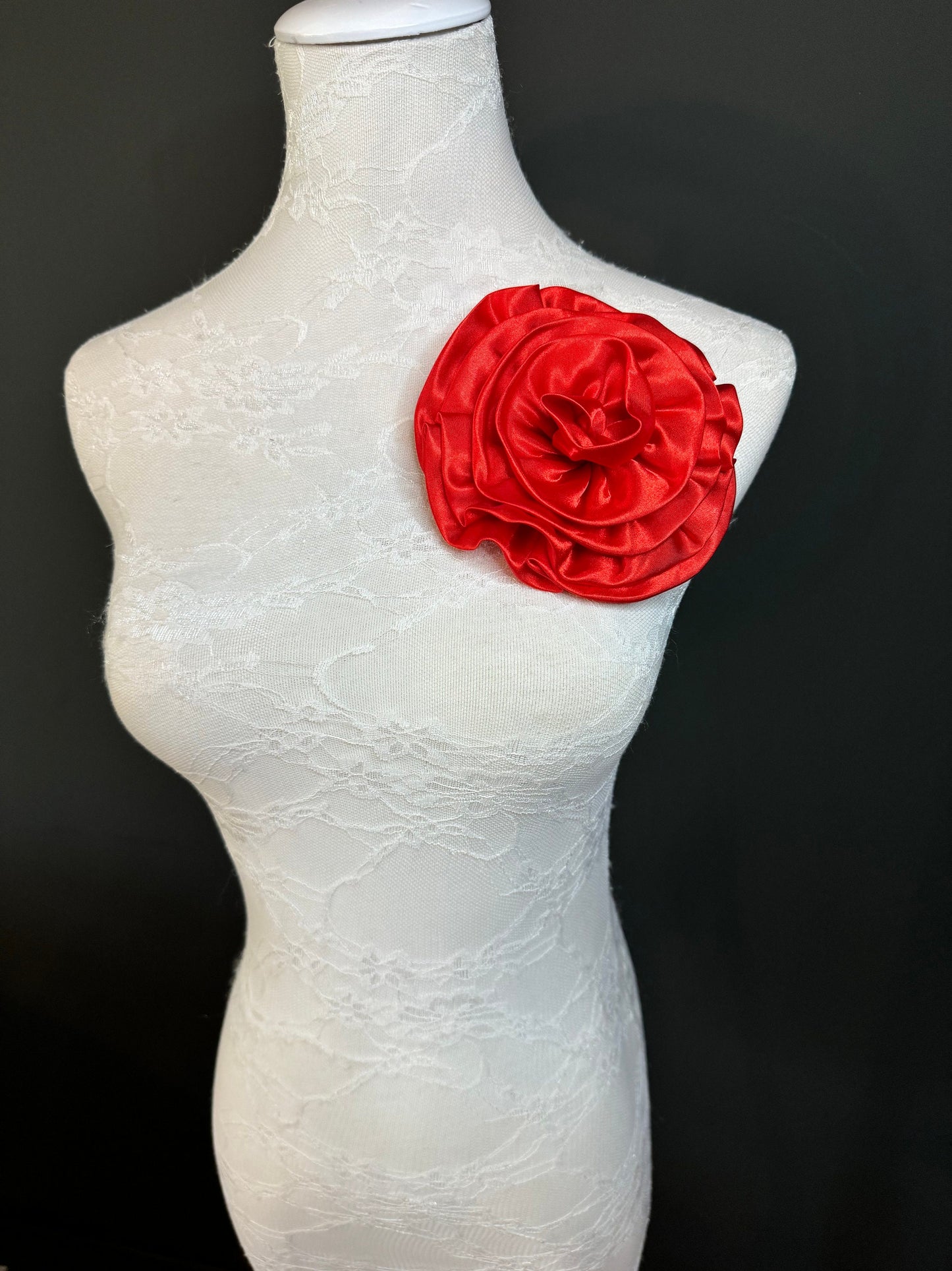 Large Corsage Flower, Black, Navy, Wine, Red, Orange, 5.5” 13cm Wide, Large Pin on Corsage, Bridal, Clothing, Accessory, Fashion, FAN Design