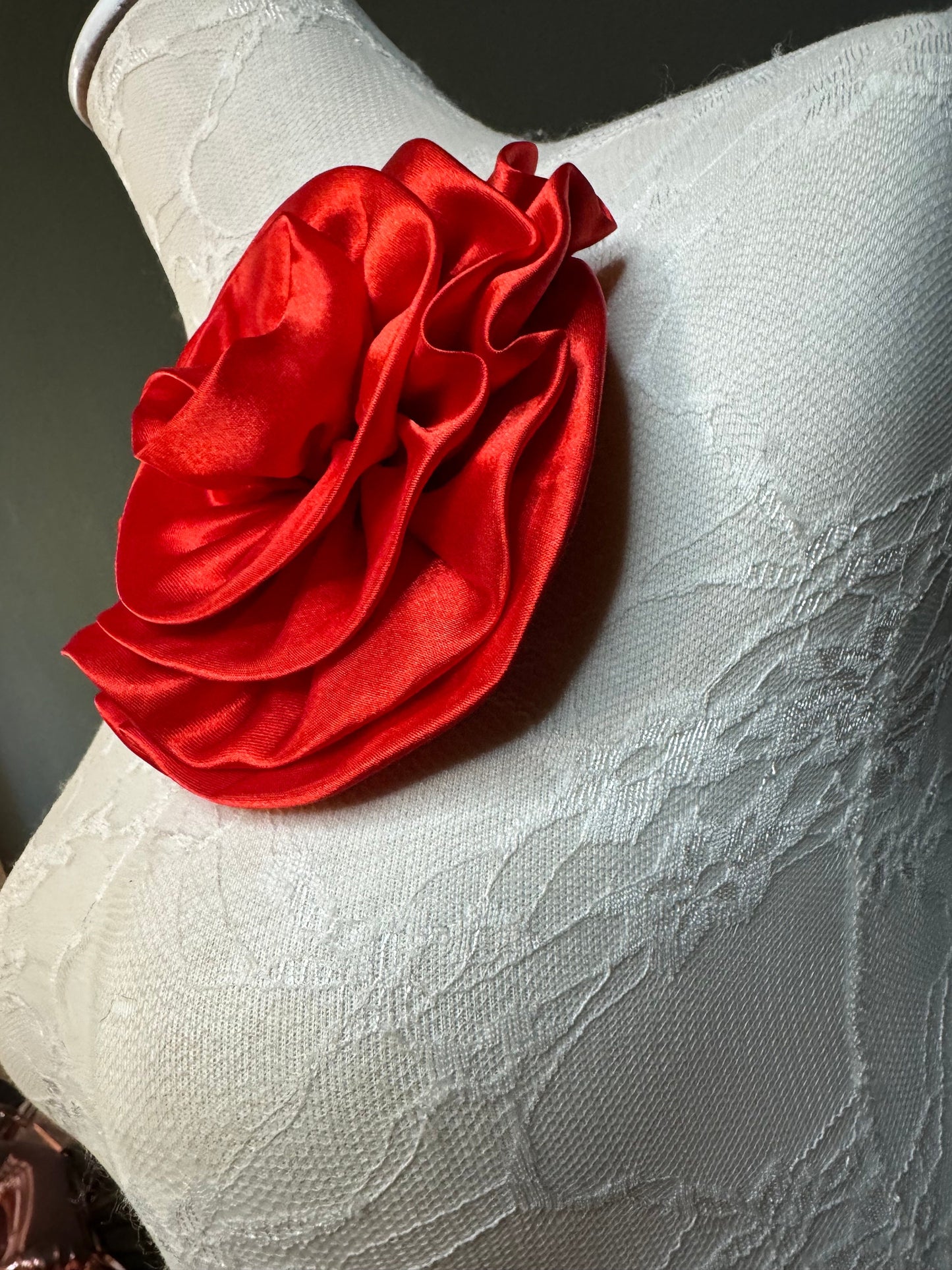 Large Corsage Flower, Black, Navy, Wine, Red, Orange, 5.5” 13cm Wide, Large Pin on Corsage, Bridal, Clothing, Accessory, Fashion, FAN Design