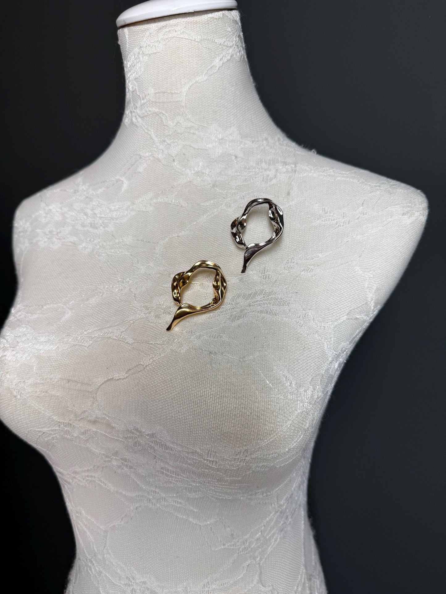 Metal Hammered Brooch, Solid Metal Brooch, Pin on, Jewellery, Accessory, 2” Wide, Unusual, Gift, FAN Design, Brooches, Gold, Silver, Elegant