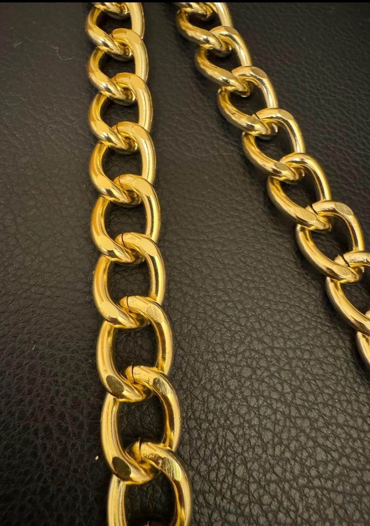 2.3cm Link, Solid Metal Chain, Gold, Heavy Chain