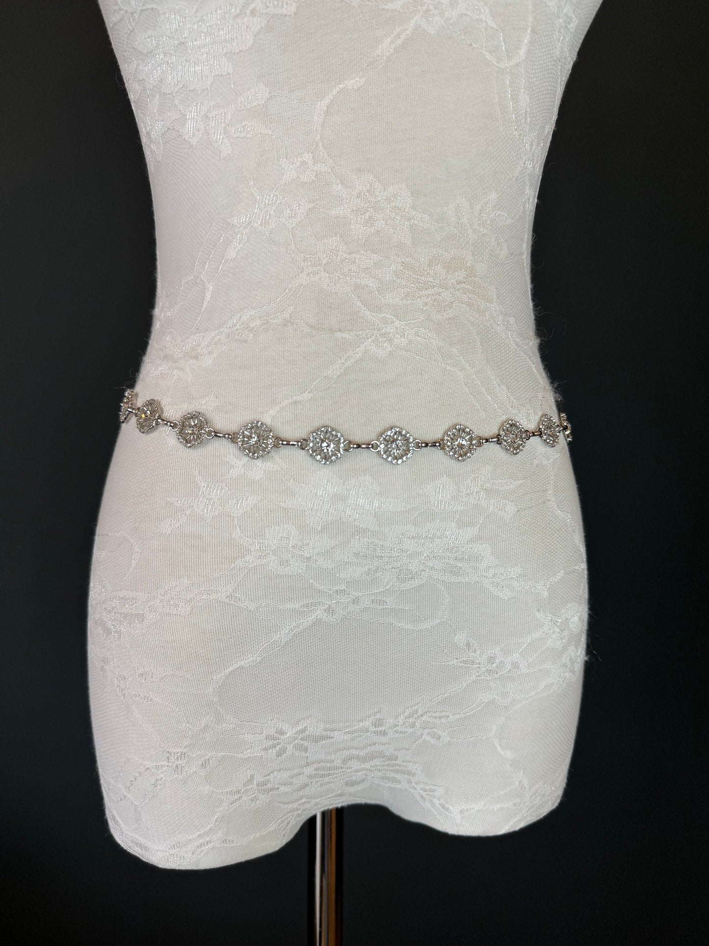 Jewel Belt, Silver Rhinestone Ring Belt, Teen Sizes, Size 18”-60”, Fan Design, Fan Collection, Gift, Fashion Accessory, Bridal, Gold,Silver
