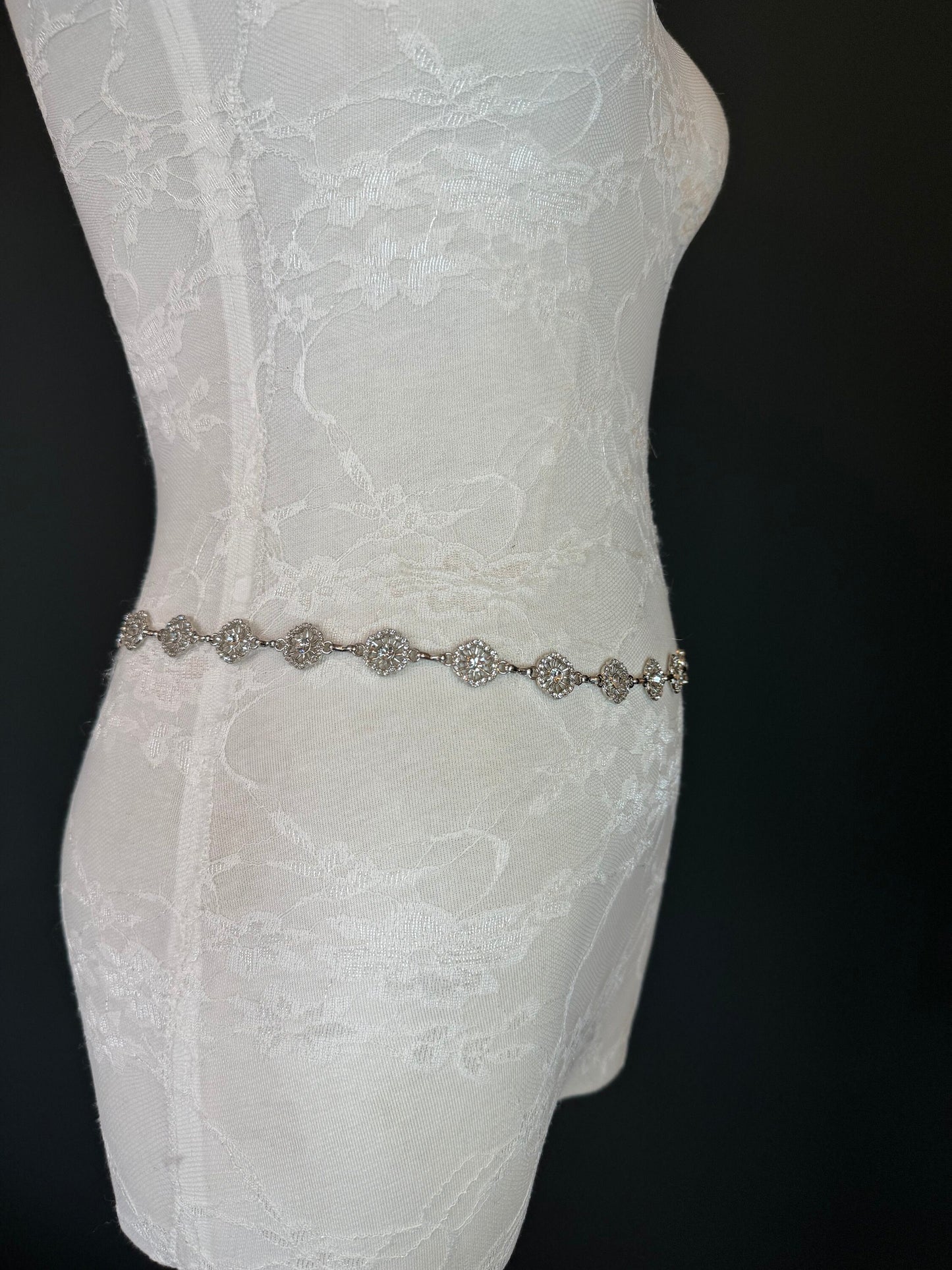 Jewel Belt, Silver Rhinestone Ring Belt, Teen Sizes, Size 18”-60”, Fan Design, Fan Collection, Gift, Fashion Accessory, Bridal, Gold,Silver