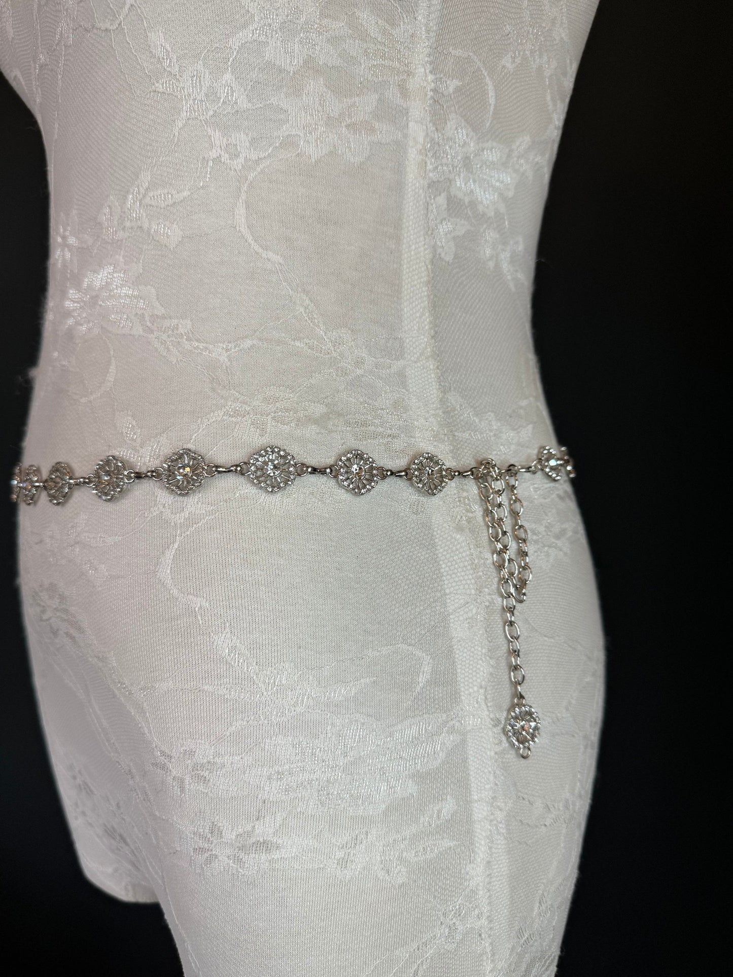 Jewel Belt, Silver Rhinestone Ring Belt, Teen Sizes, Size 18”-60”, Fan Design, Fan Collection, Gift, Fashion Accessory, Bridal, Gold,Silver