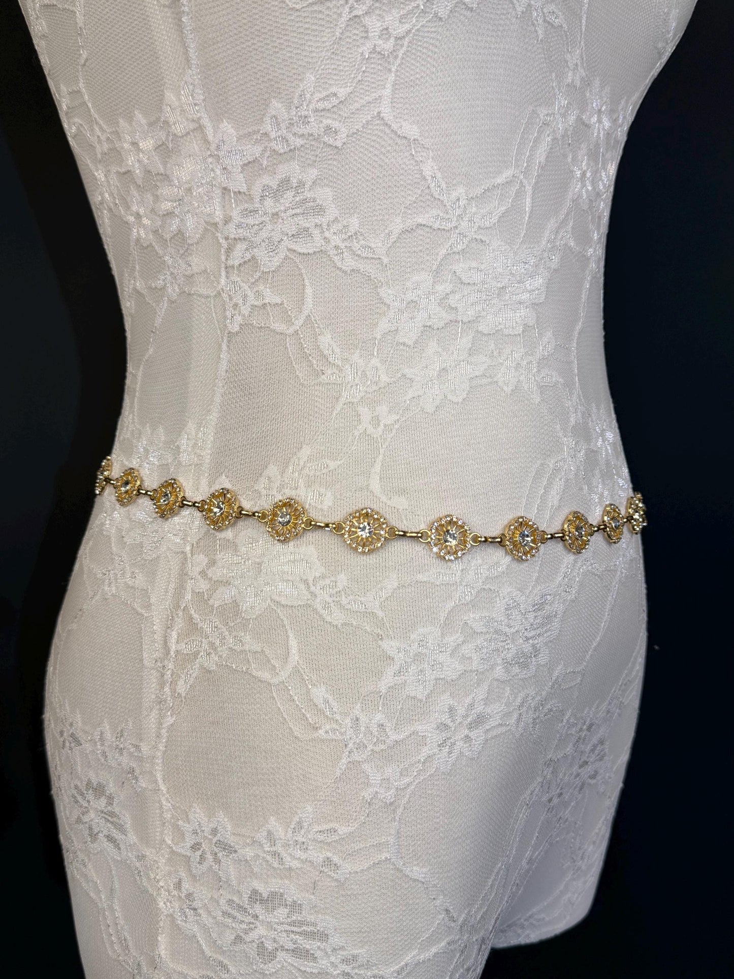 Jewel Belt, Silver Rhinestone Ring Belt, Teen Sizes, Size 18”-60”, Fan Design, Fan Collection, Gift, Fashion Accessory, Bridal, Gold,Silver