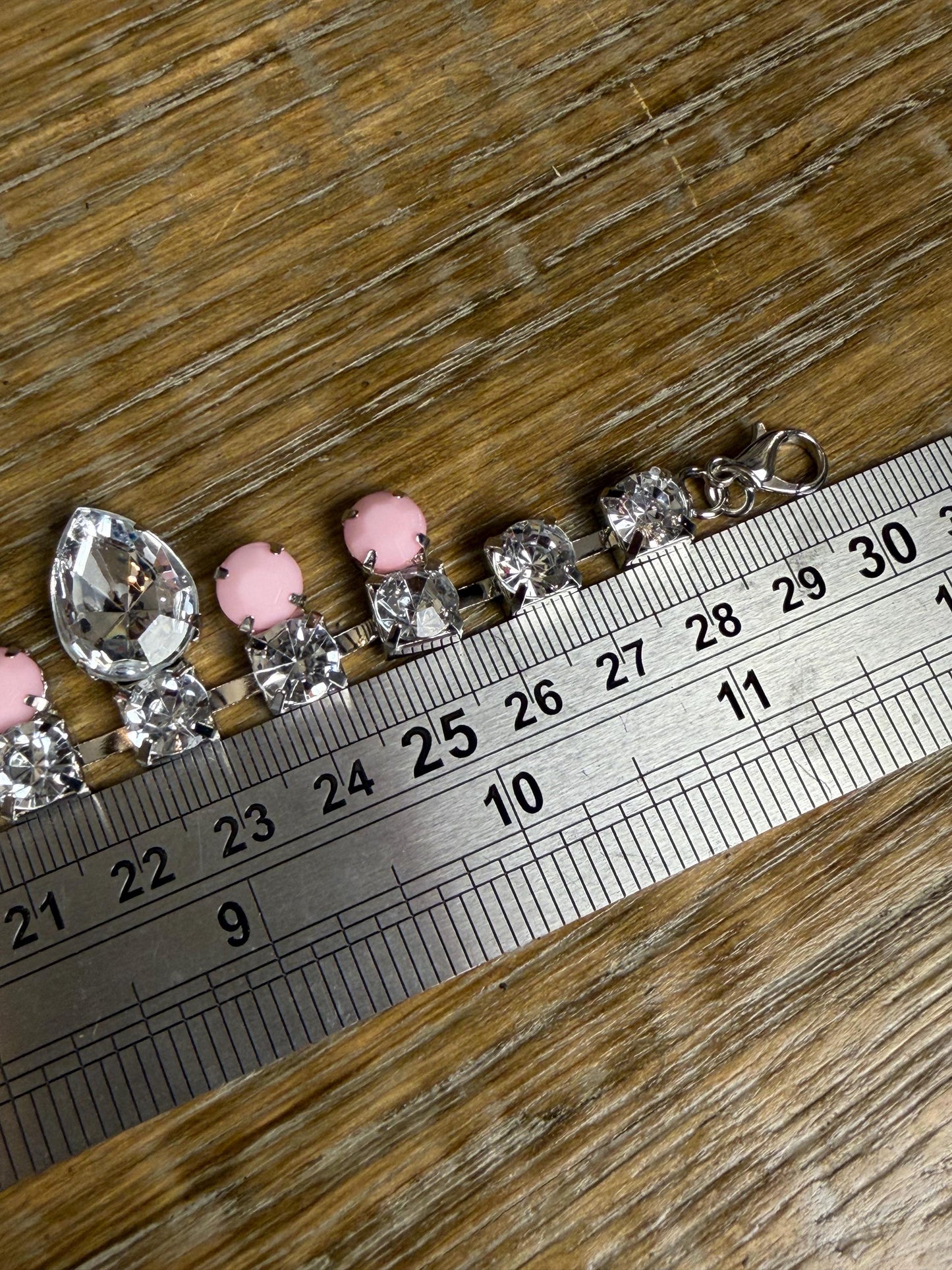 Rhinestone Jewel Necklace, Clip on, Rhinestone Diamanté Necklace, Silver, Quality, FAN Design, Accessory, Gift