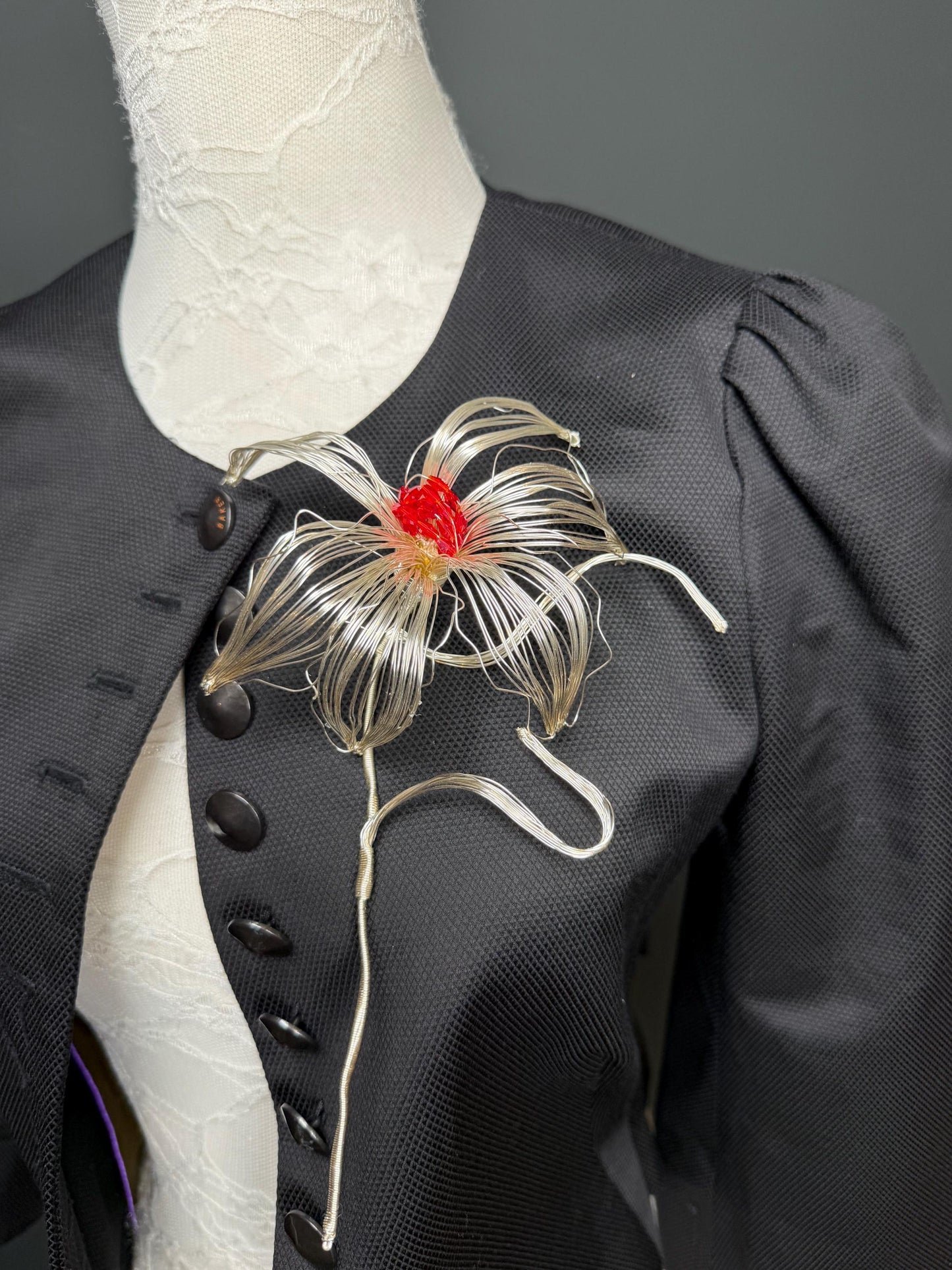 Large Floral Metal Brooch, Statement Jewelery, Flower Brooch