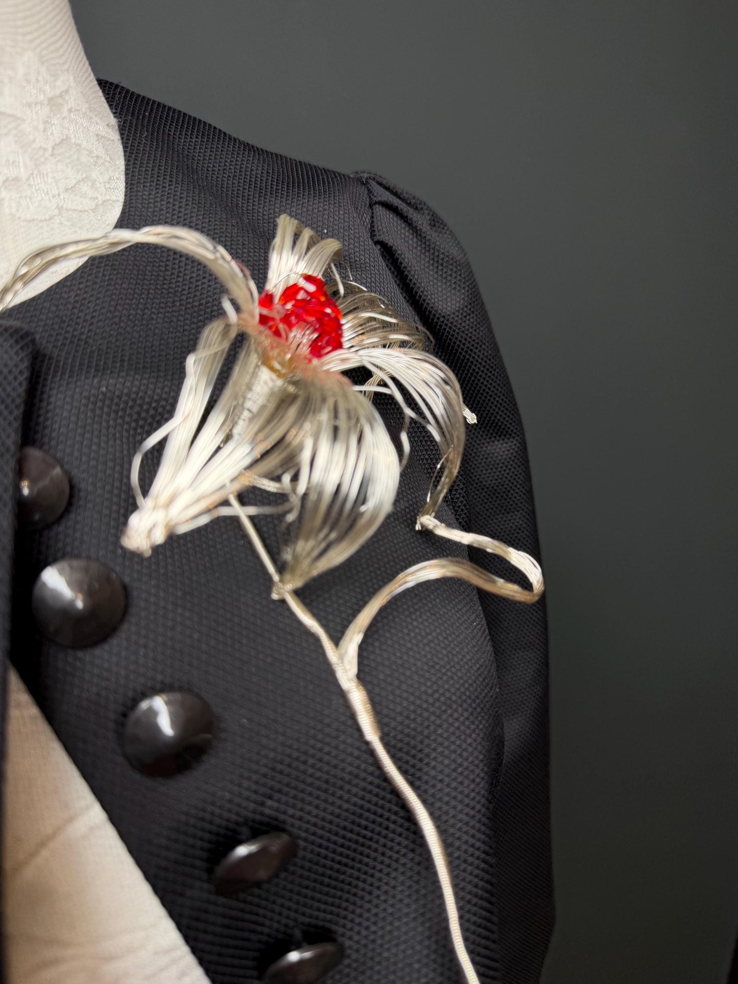 Large Floral Metal Brooch, Statement Jewelery, Flower Brooch