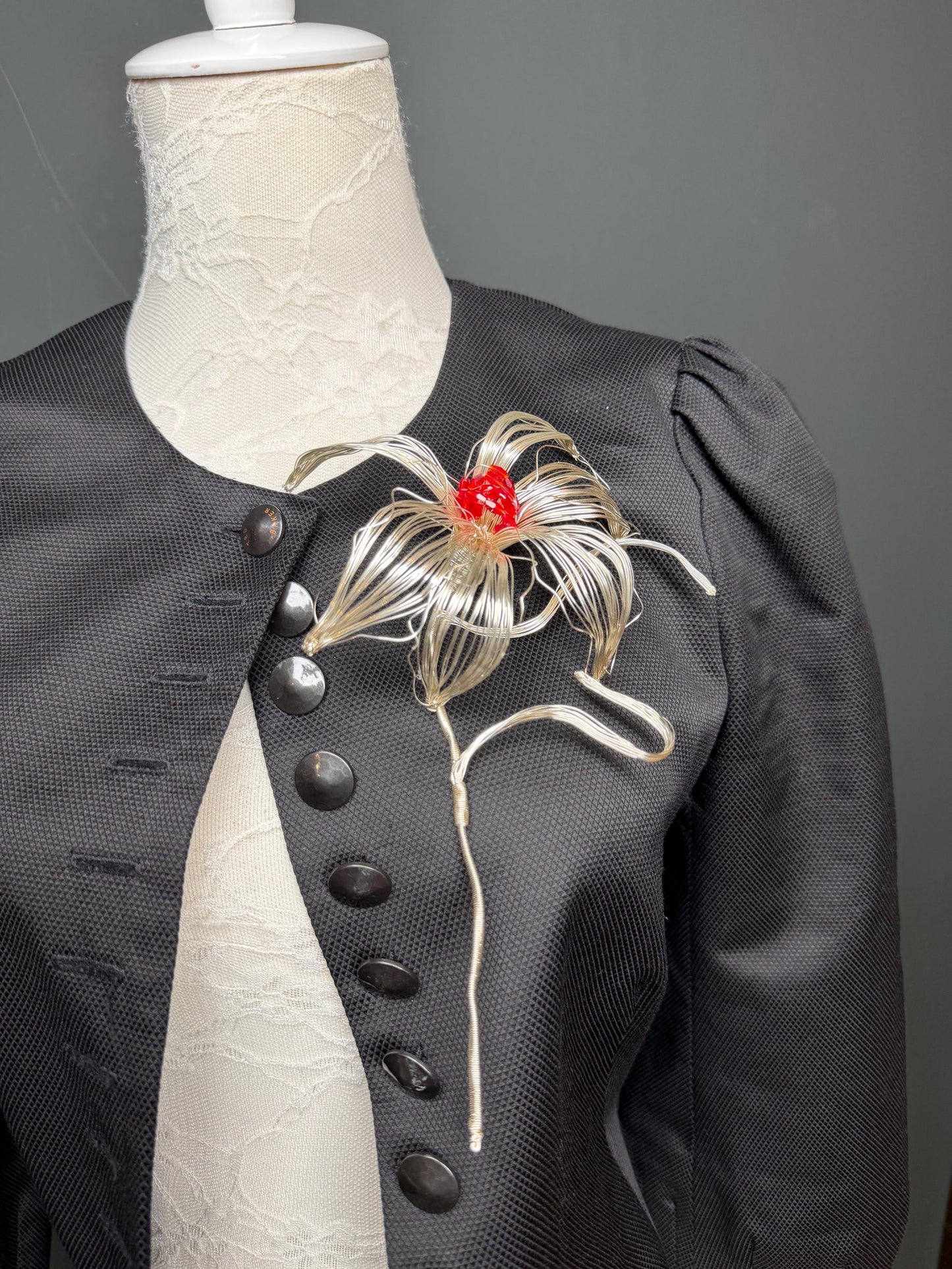 Large Floral Metal Brooch, Statement Jewelery, Flower Brooch