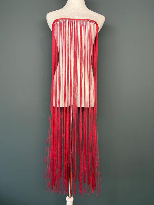 40” Wide Fringe Trim, 100cm Wide Fringe Trimming, High Quality, Dense High Quality Fringe, Deep Red, 27 Colours