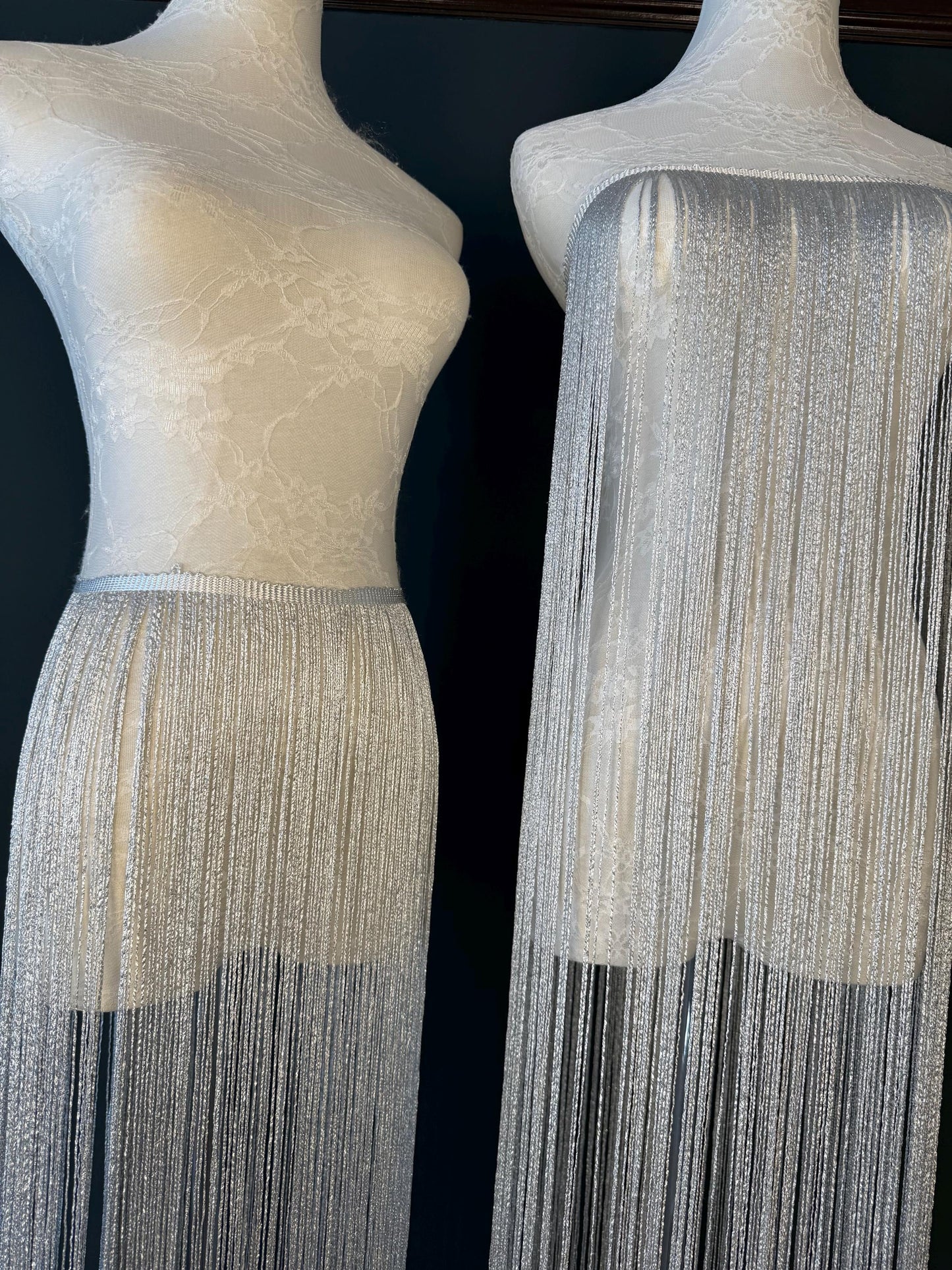 Extra Long Lurex Fringe Trim 67” Metallic Gold Silver for Costume Dance Dress Sewing
