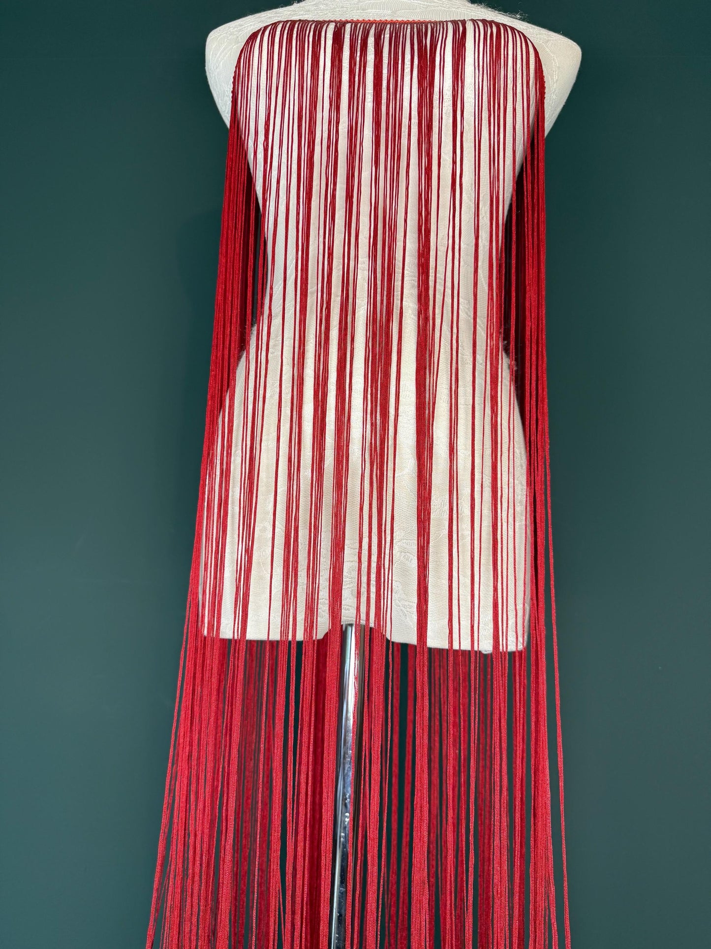 40” Wide Fringe Trim, 100cm Wide Fringe Trimming, High Quality, Dense High Quality Fringe, Deep Red, 27 Colours