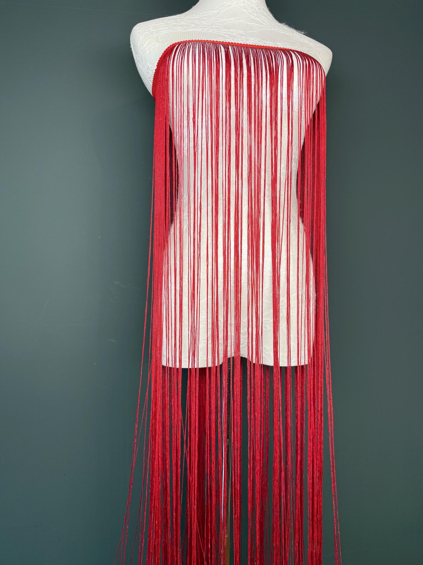 40” Wide Fringe Trim, 100cm Wide Fringe Trimming, High Quality, Dense High Quality Fringe, Deep Red, 27 Colours