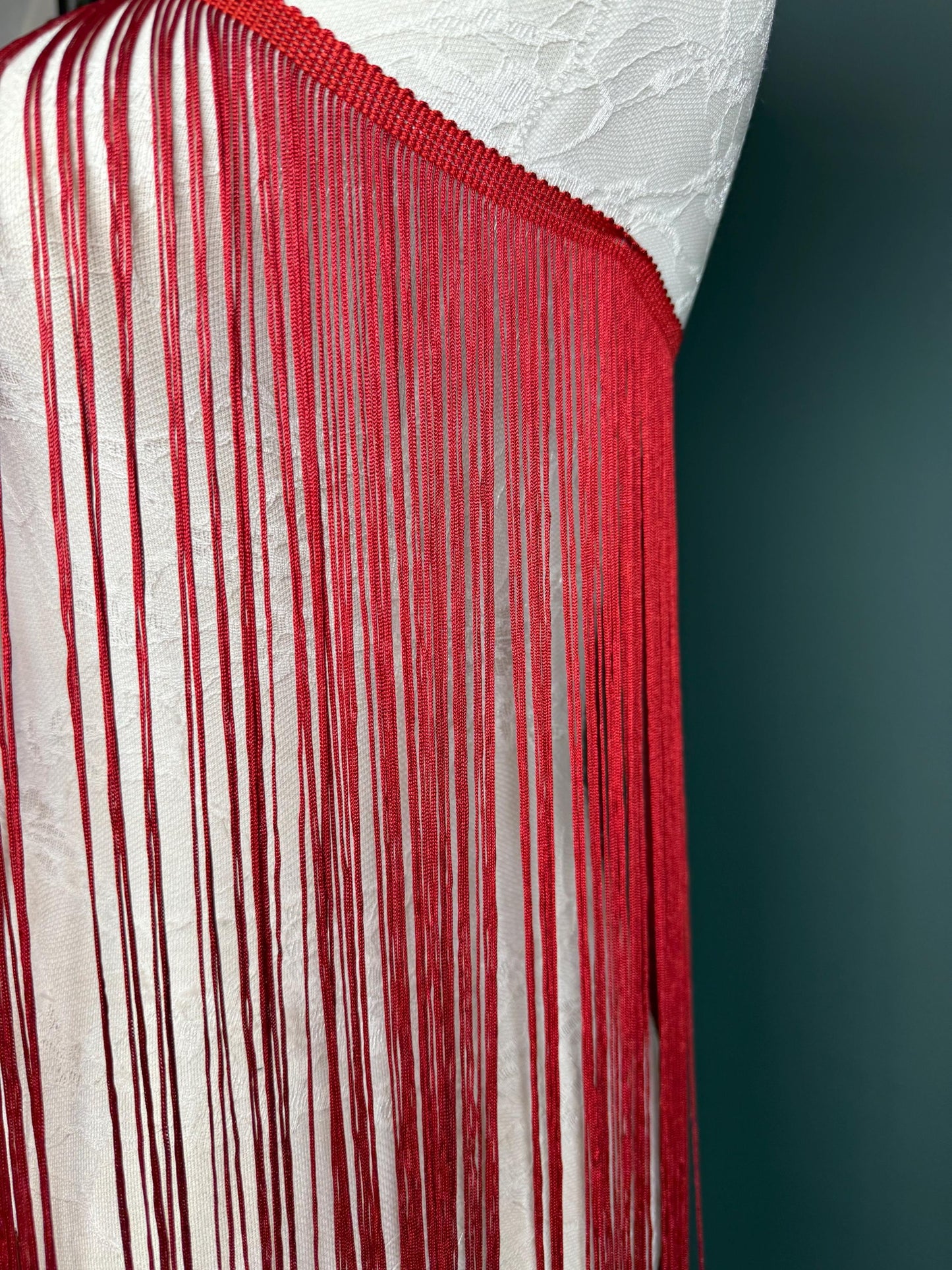 40” Wide Fringe Trim, 100cm Wide Fringe Trimming, High Quality, Dense High Quality Fringe, Deep Red, 27 Colours