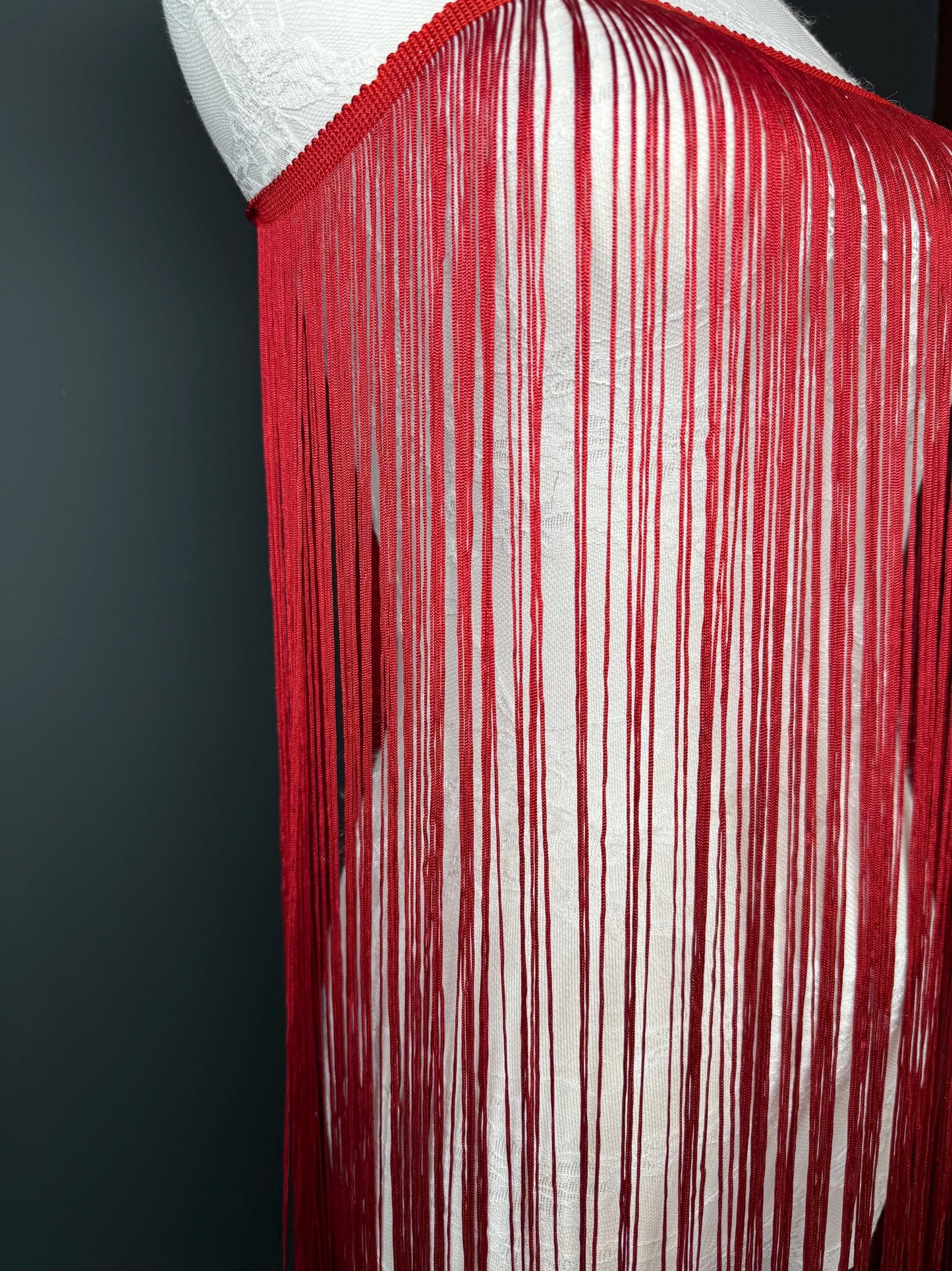 40” Wide Fringe Trim, 100cm Wide Fringe Trimming, High Quality, Dense High Quality Fringe, Deep Red, 27 Colours