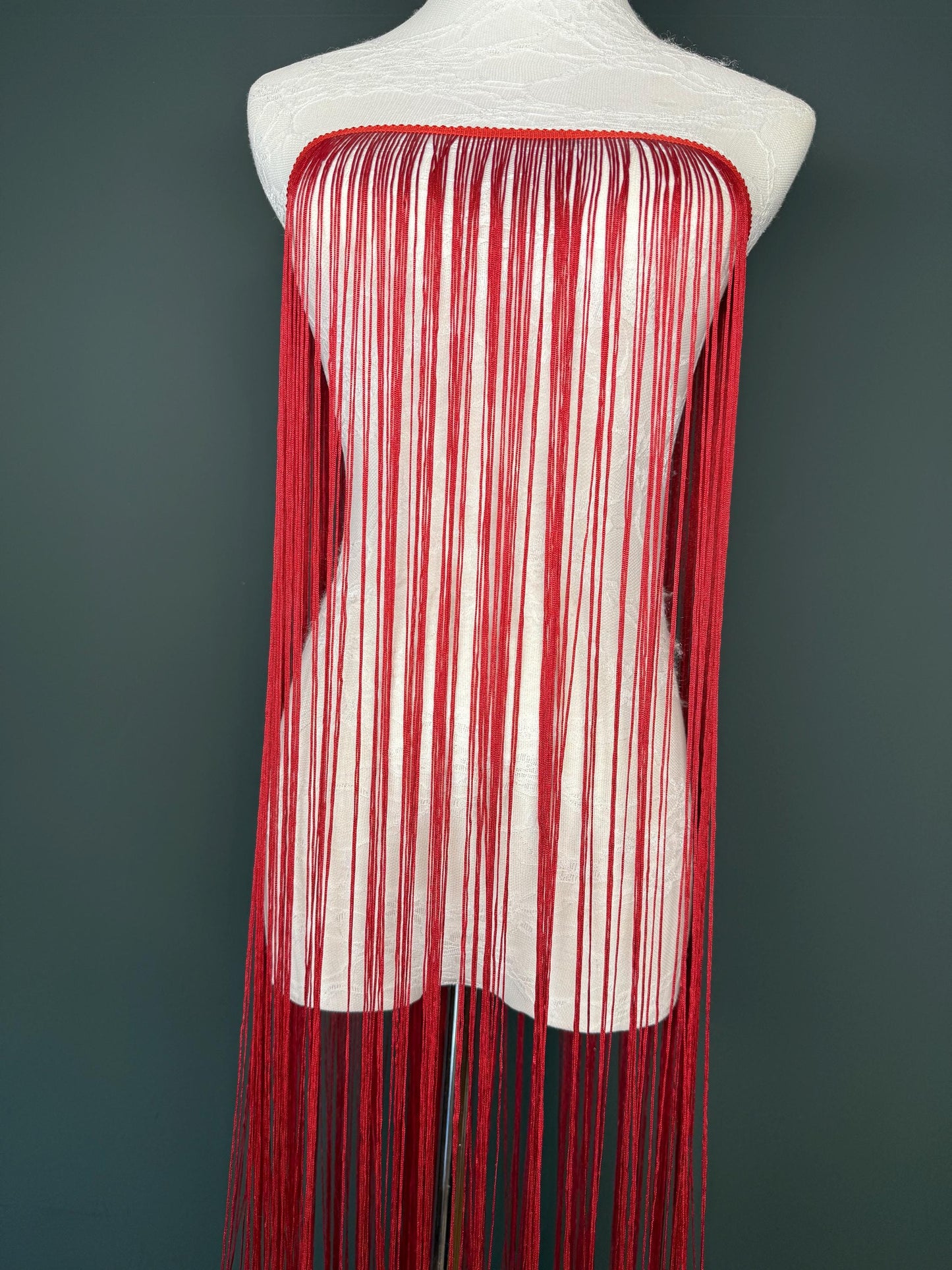 40” Wide Fringe Trim, 100cm Wide Fringe Trimming, High Quality, Dense High Quality Fringe, Deep Red, 27 Colours
