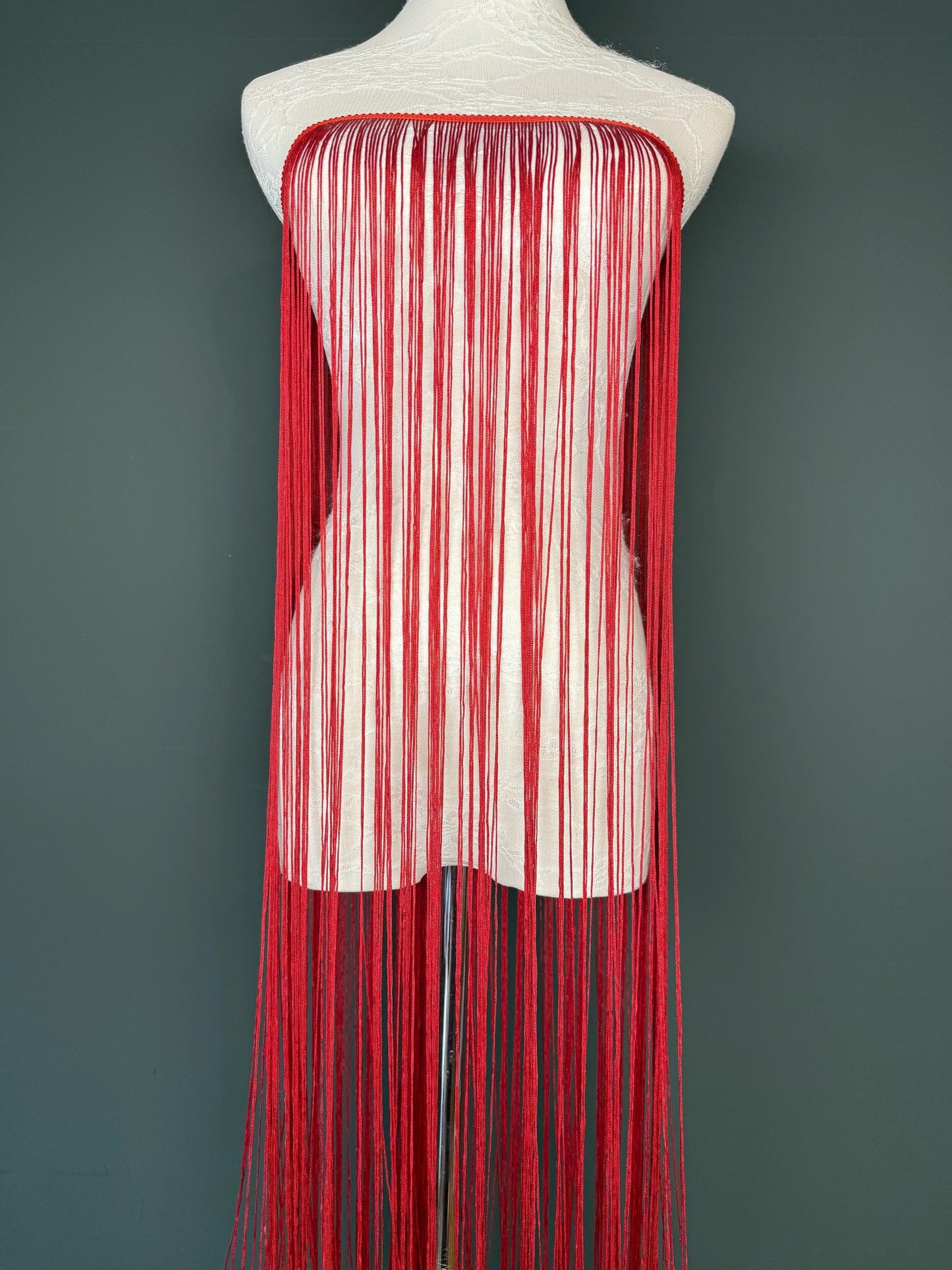 40” Wide Fringe Trim, 100cm Wide Fringe Trimming, High Quality, Dense High Quality Fringe, Deep Red, 27 Colours