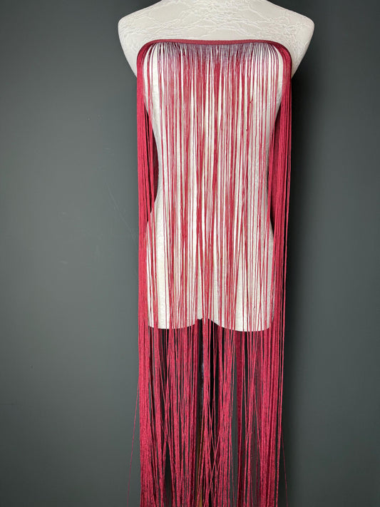Burgundy Fringe Trim, 40" Wide, Sewing Embellishment, 27 Colour options