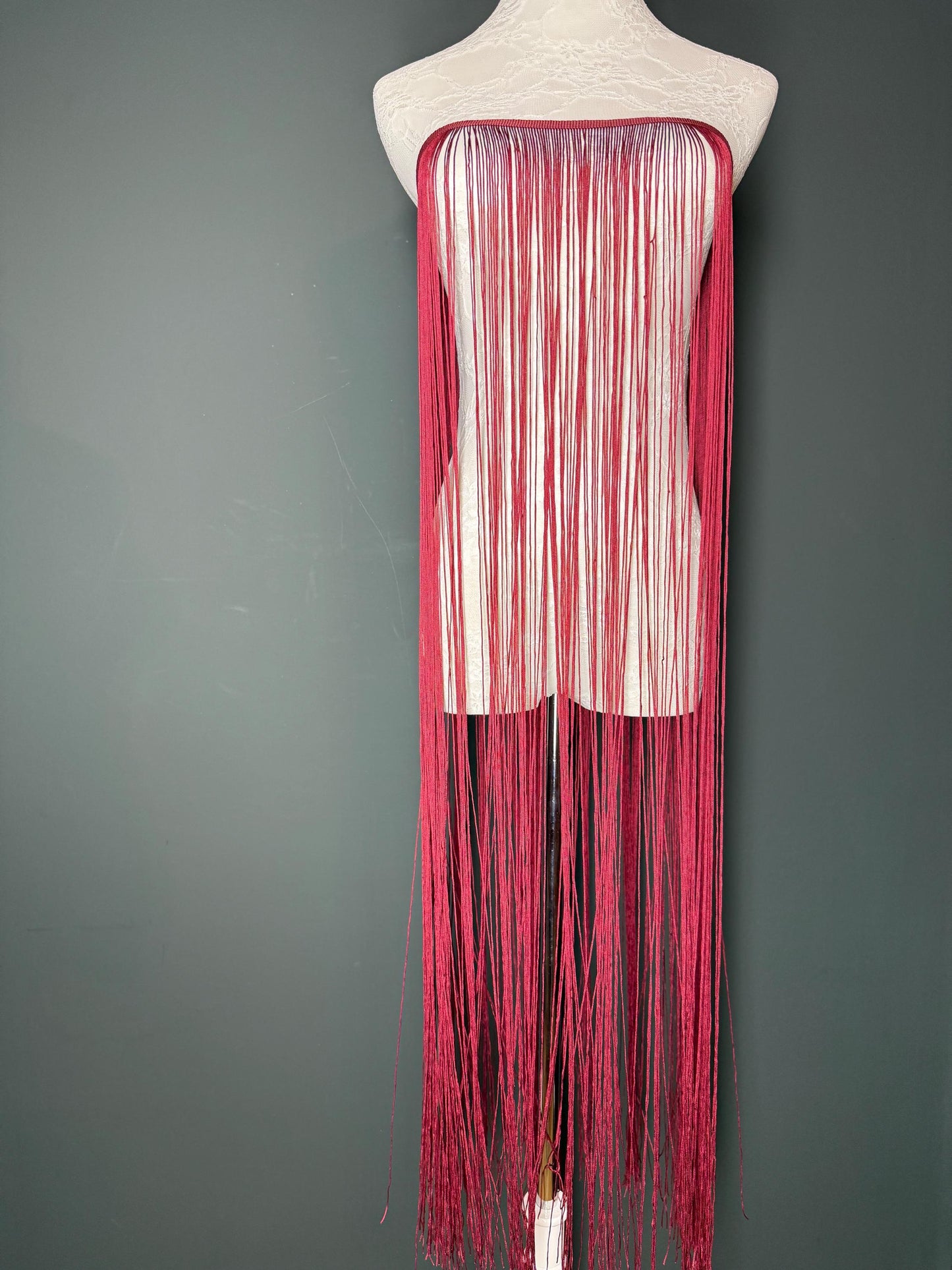 Burgundy Fringe Trim, 40" Wide, Sewing Embellishment, 27 Colour options