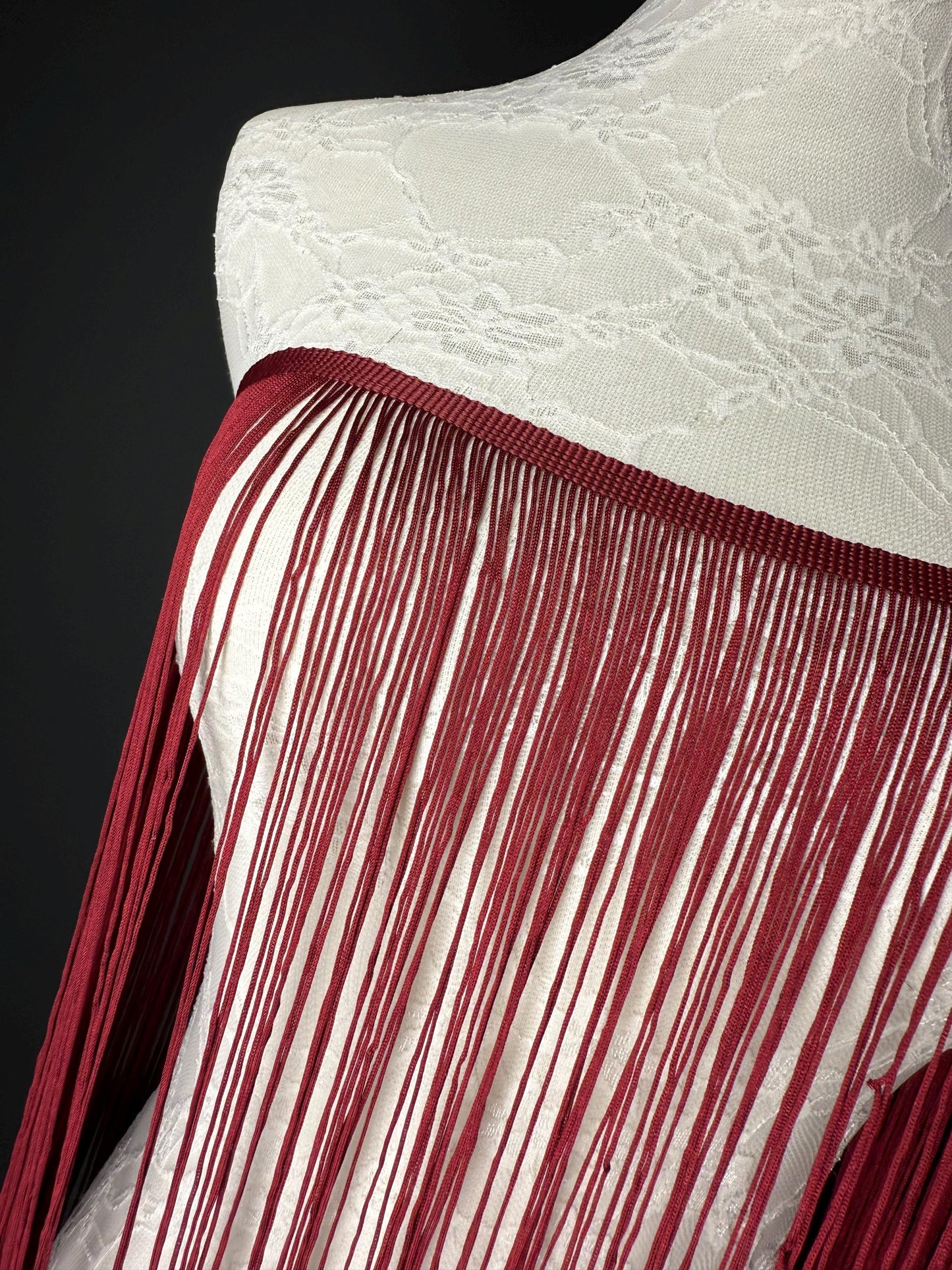 Burgundy Fringe Trim, 40" Wide, Sewing Embellishment, 27 Colour options