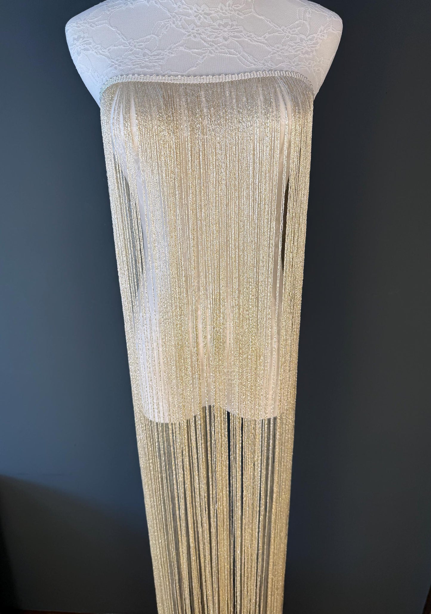 Extra Long Lurex Fringe Trim 67” Metallic Gold Silver for Costume Dance Dress Sewing