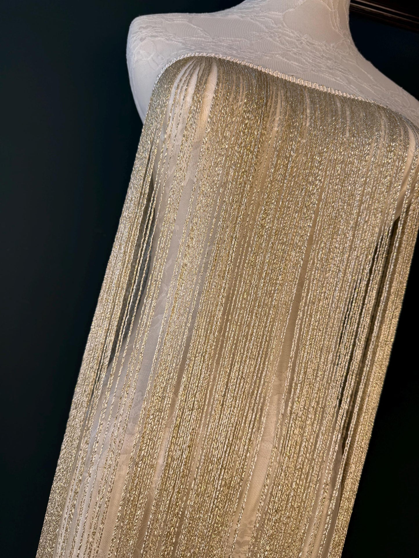 Extra Long Lurex Fringe Trim 67” Metallic Gold Silver for Costume Dance Dress Sewing