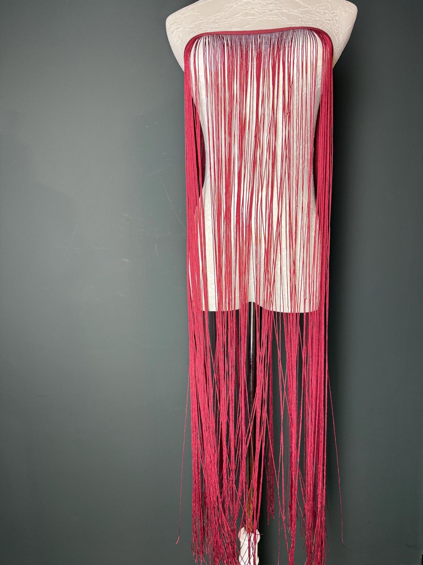 Burgundy Fringe Trim, 40" Wide, Sewing Embellishment, 27 Colour options
