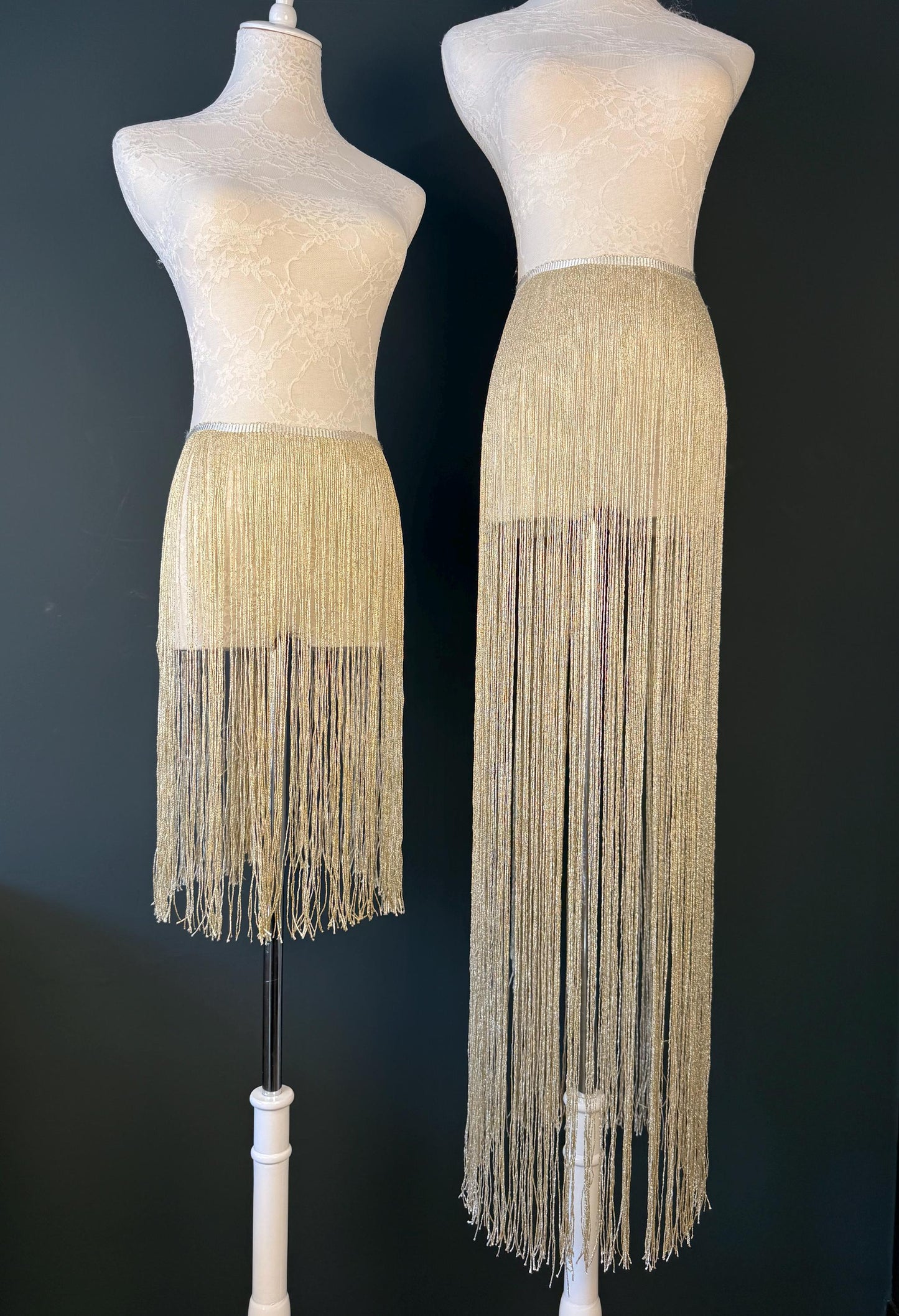 Extra Long Lurex Fringe Trim 67” Metallic Gold Silver for Costume Dance Dress Sewing