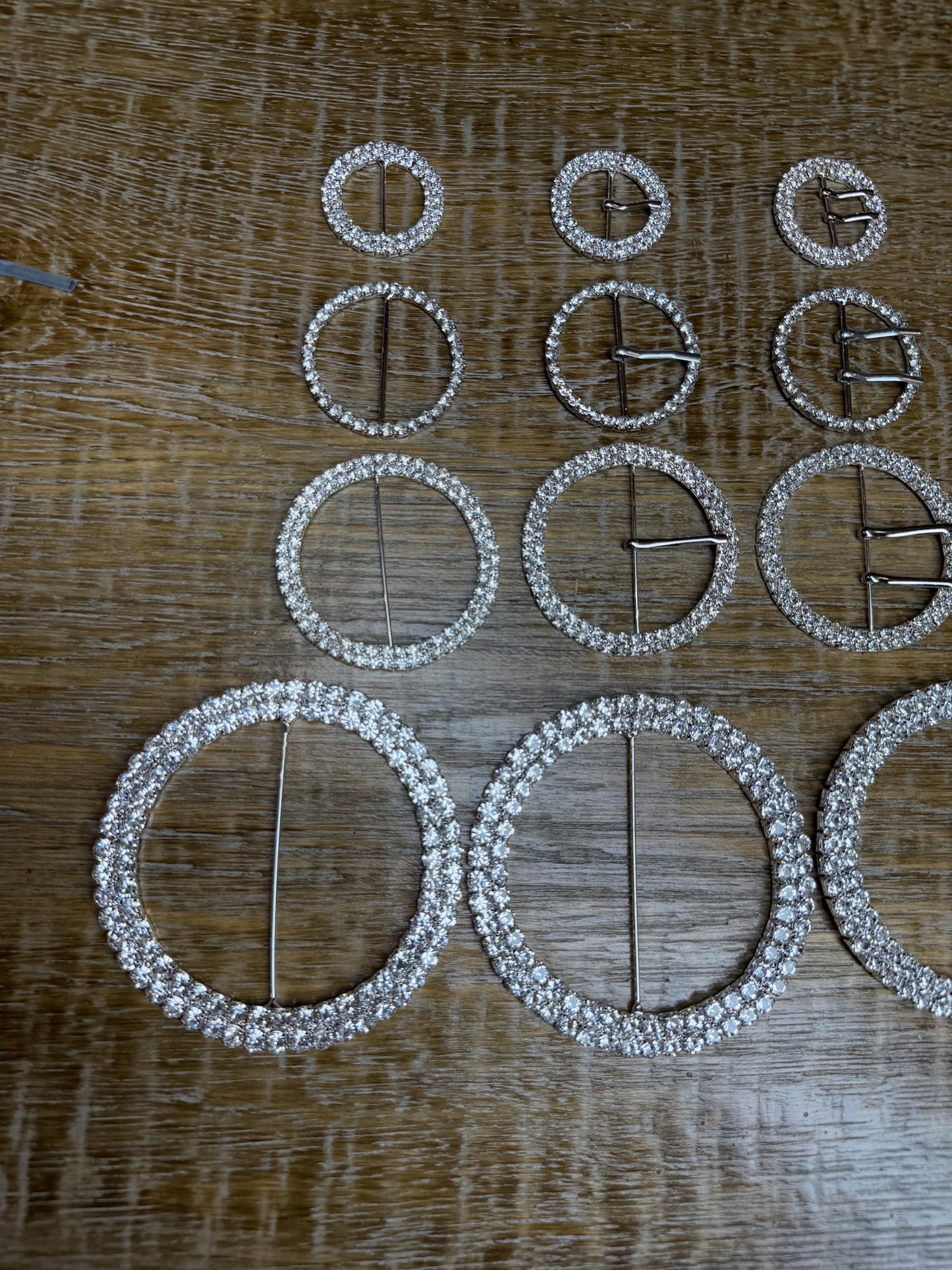 Rhinestone Buckle, Jewel, Diamanté Rhinestone, Silver, Buckle, Prong, Pin, 4 sizes, Bridal, Swimwear, Belt, Bags, Clothing, Premium Buckles