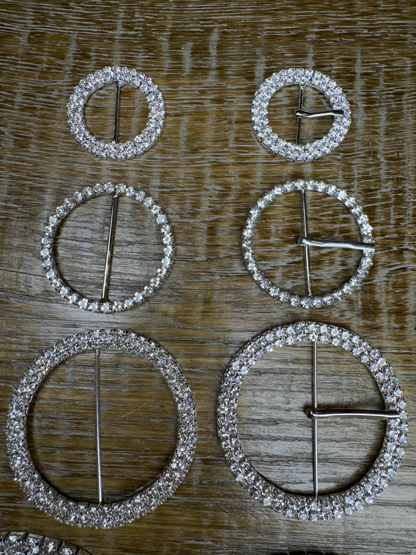 Rhinestone Buckle, Jewel, Diamanté Rhinestone, Silver, Buckle, Prong, Pin, 4 sizes, Bridal, Swimwear, Belt, Bags, Clothing, Premium Buckles