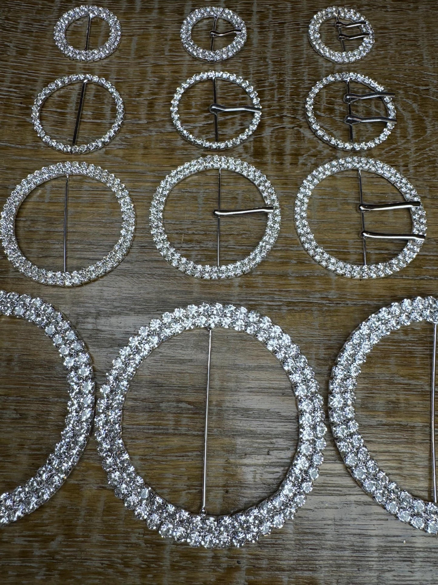 Rhinestone Buckle, Jewel, Diamanté Rhinestone, Silver, Buckle, Prong, Pin, 4 sizes, Bridal, Swimwear, Belt, Bags, Clothing, Premium Buckles