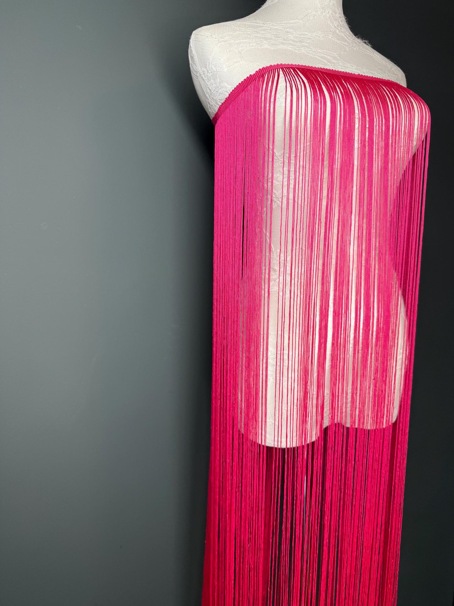 Cerise Dense Fringe Trim, 40" 100cm Wide, Sewing Embellishment, 27 Colour Options