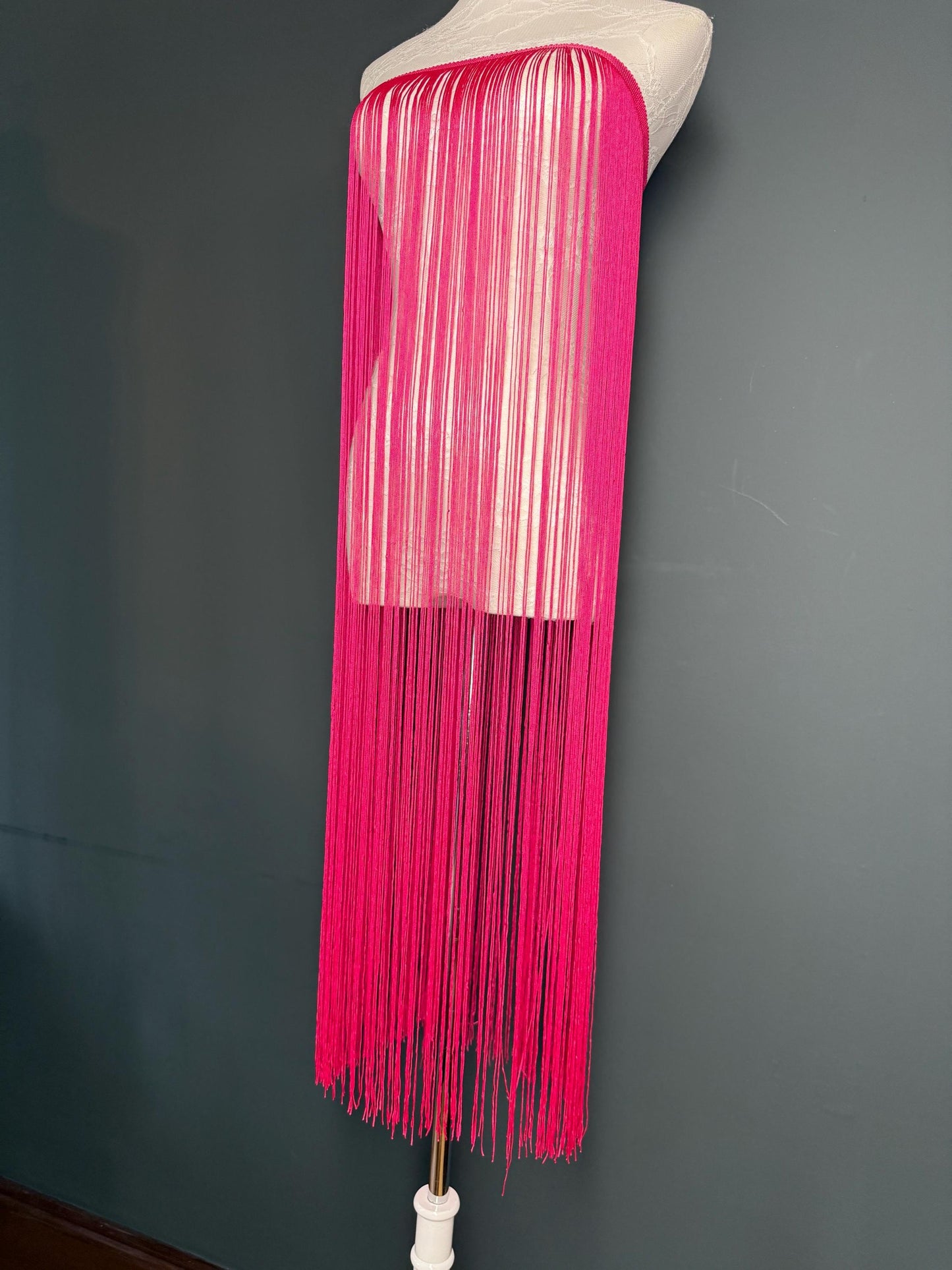 Cerise Dense Fringe Trim, 40" 100cm Wide, Sewing Embellishment, 27 Colour Options