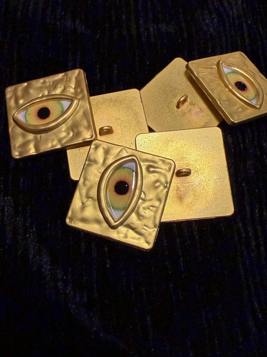 Buttons, Eye Buttons, Solid Metal Gold Colour, Smooth finish, 3cm / 30mm Size, Button, Gold Buttons