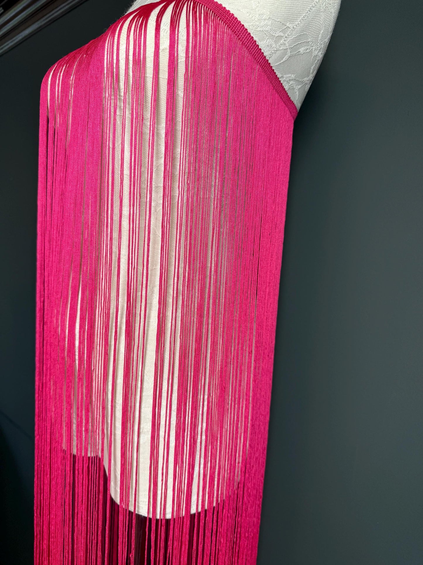 Cerise Dense Fringe Trim, 40" 100cm Wide, Sewing Embellishment, 27 Colour Options