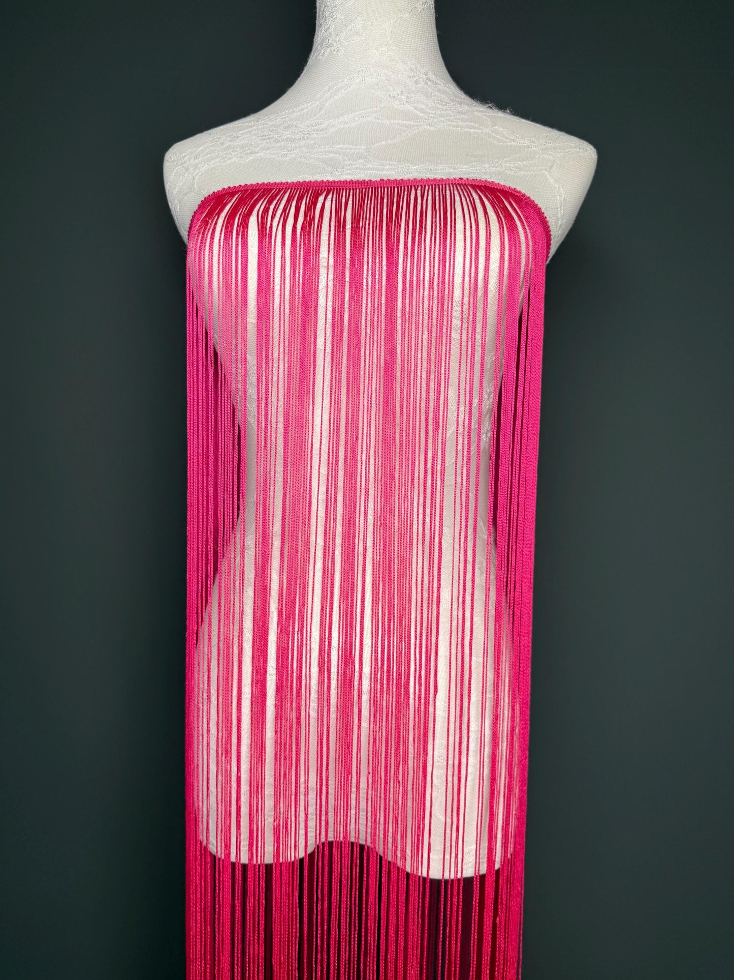 Cerise Dense Fringe Trim, 40" 100cm Wide, Sewing Embellishment, 27 Colour Options