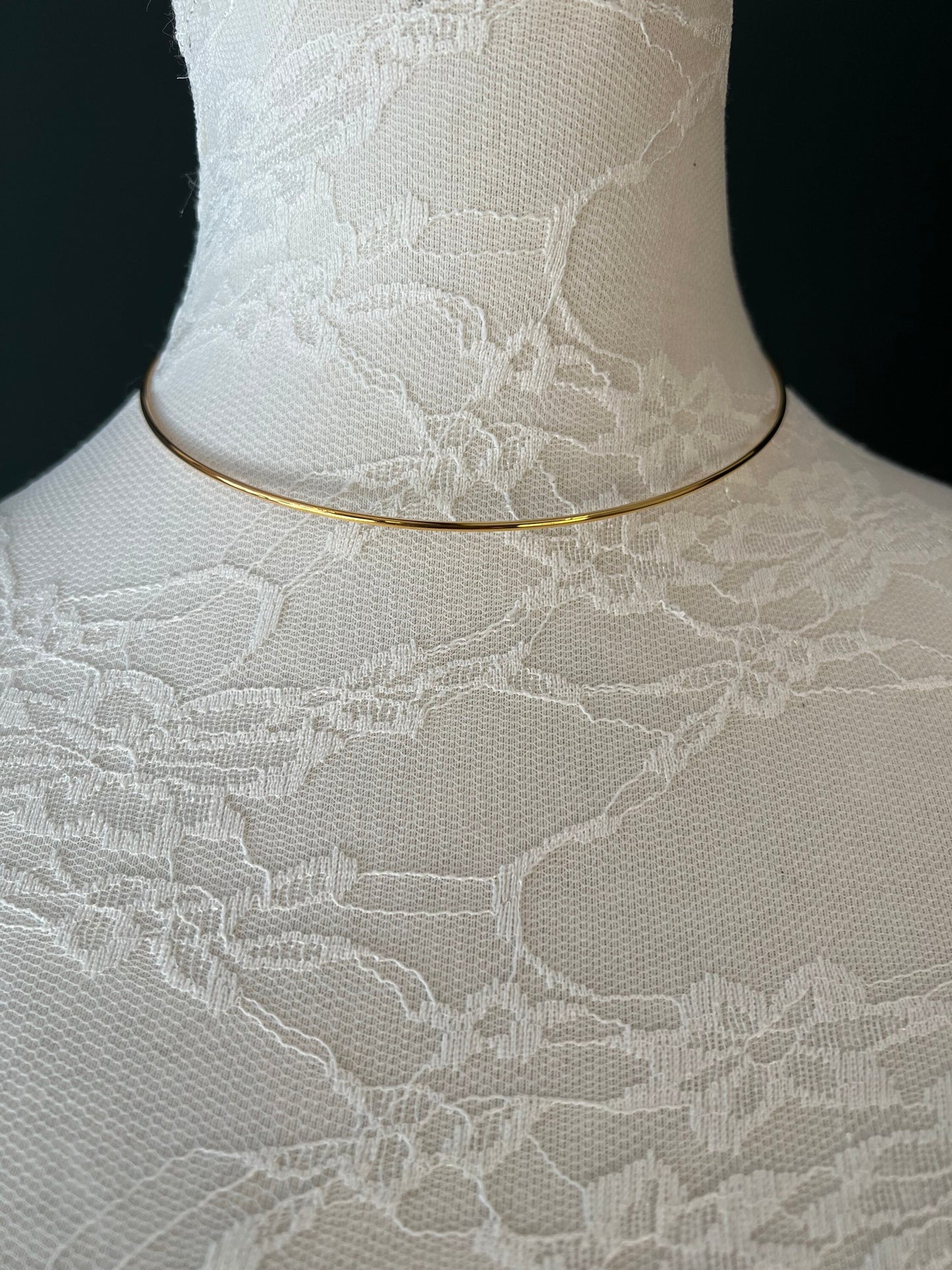 5” 5.5" 6" Neck wire choker - Silver & Gold, 13cm, 14cm, 15cm FAN Collection