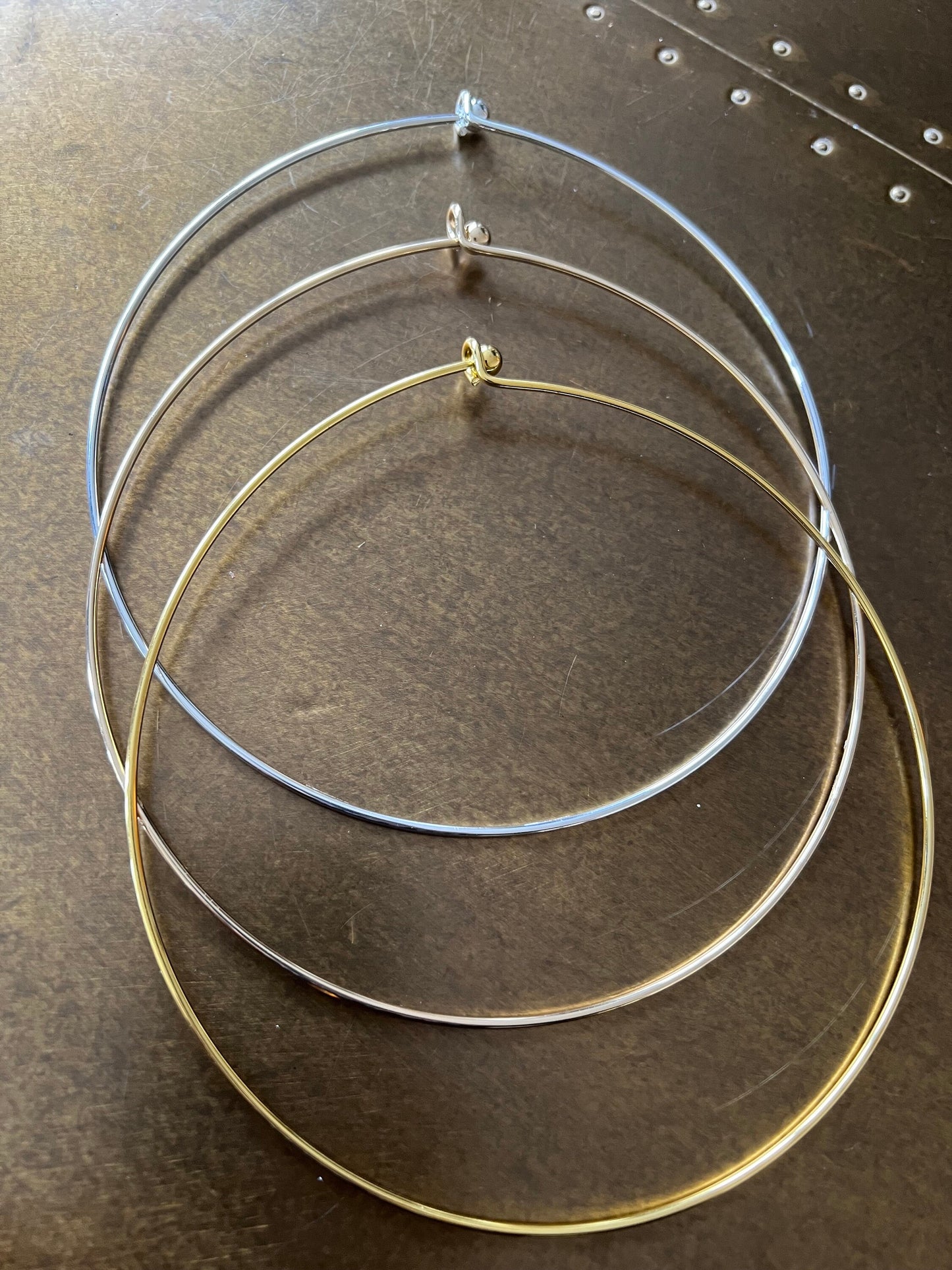 5” 5.5" 6" Neck wire choker - Silver & Gold, 13cm, 14cm, 15cm FAN Collection