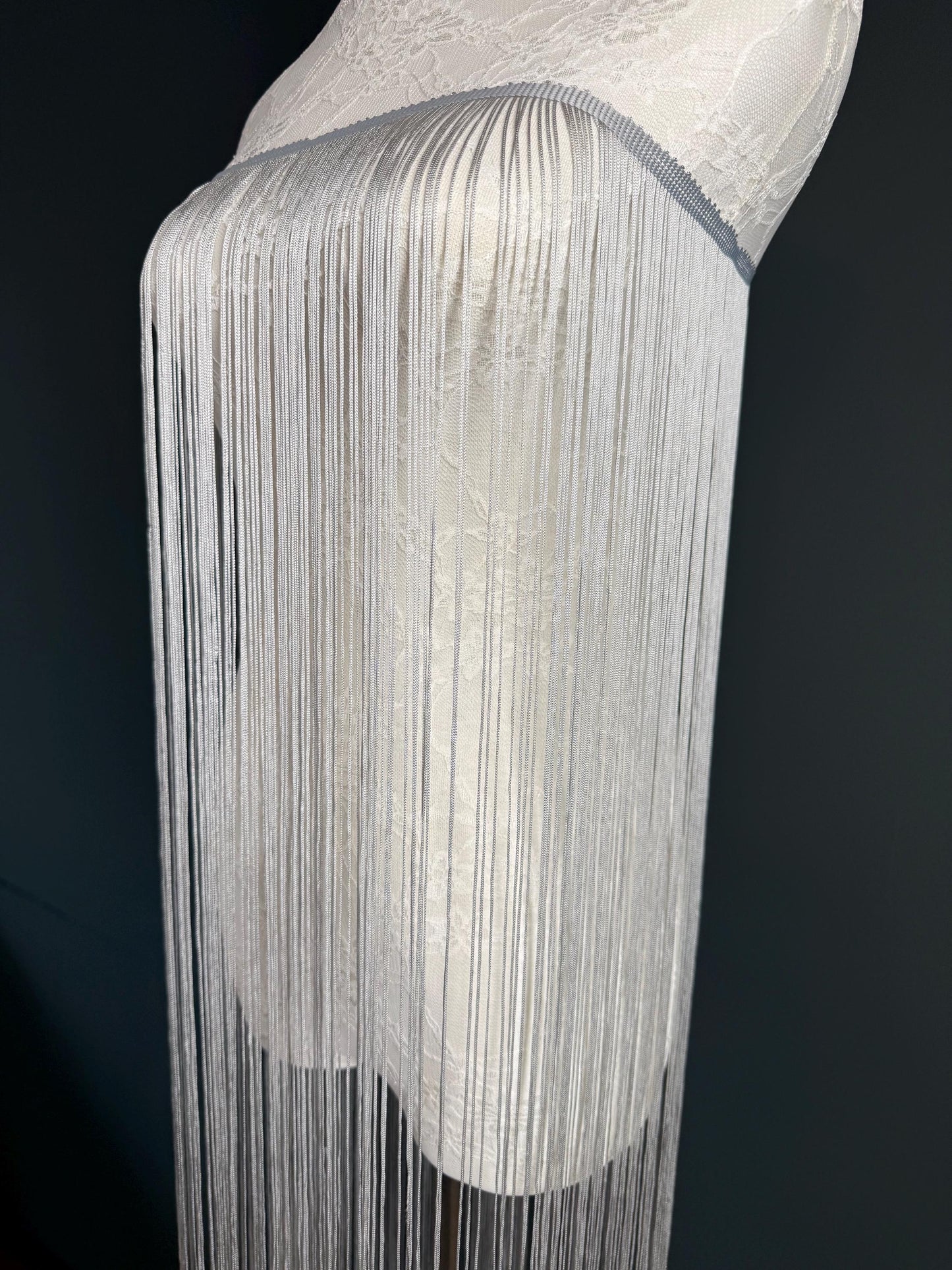 Silver 40" 100cm Length Dense Fringe Trim, 27 Colour Options