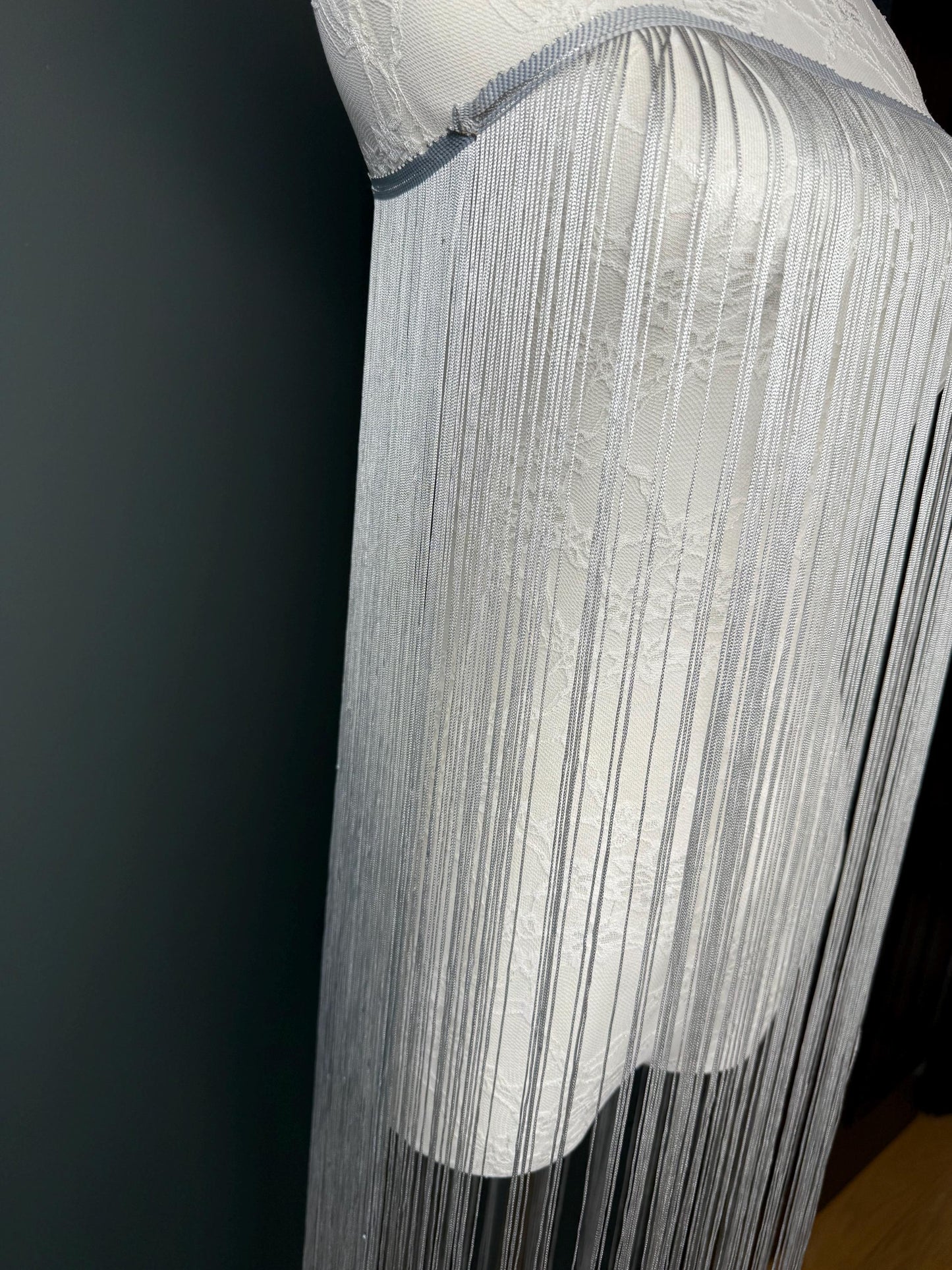 Silver 40" 100cm Length Dense Fringe Trim, 27 Colour Options