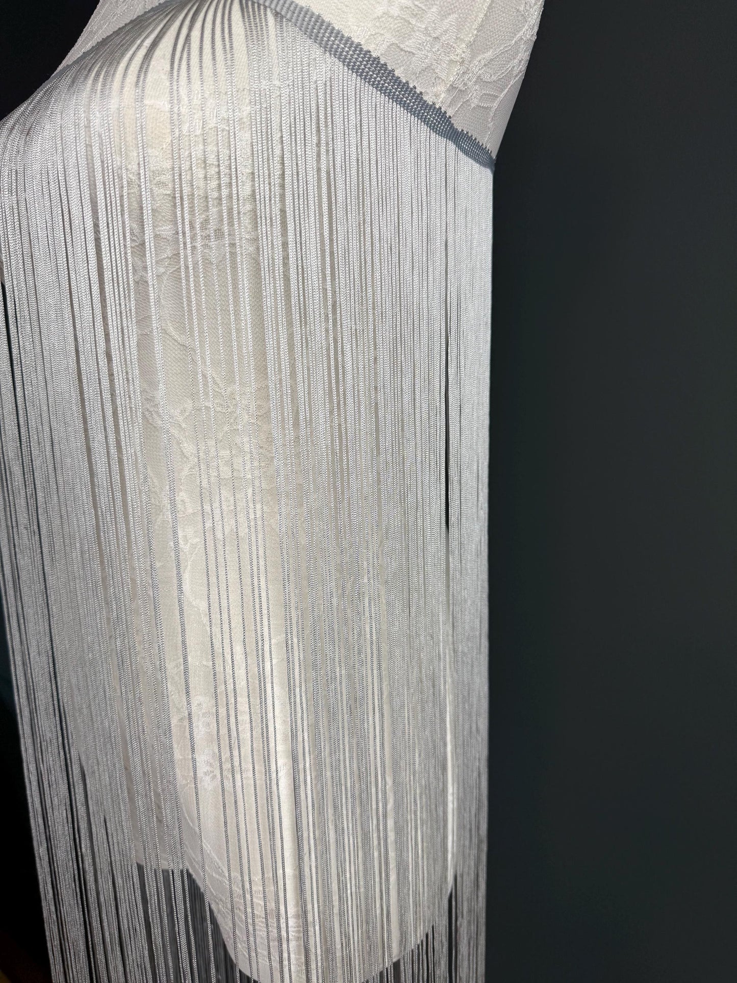 Silver 40" 100cm Length Dense Fringe Trim, 27 Colour Options