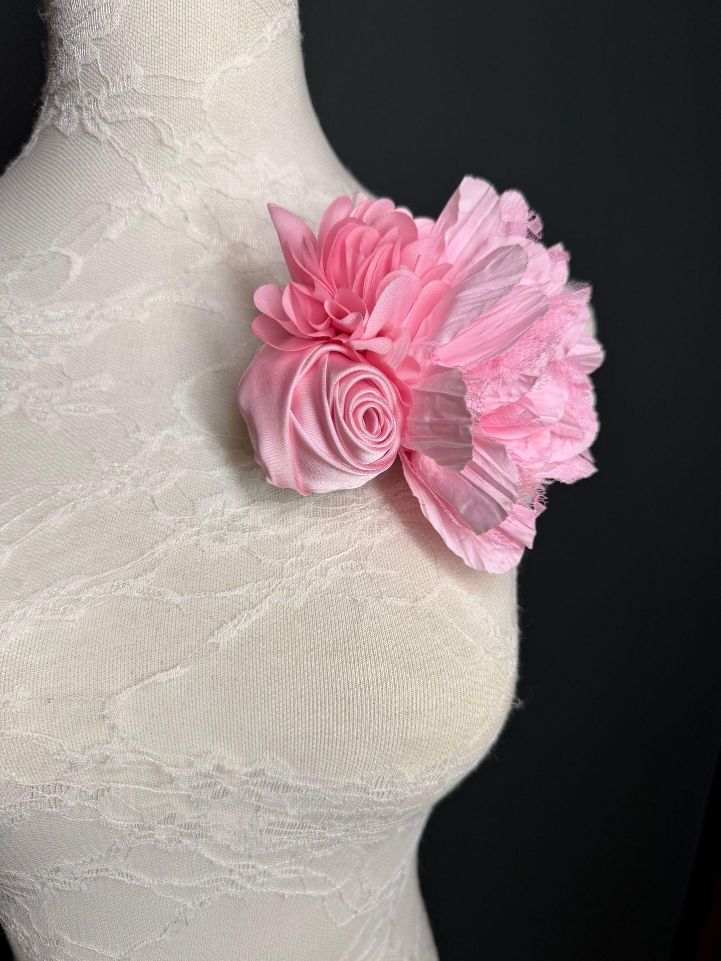 Large Corsage Flower, Pink, 9 colours, 5.5” 14cm Wide