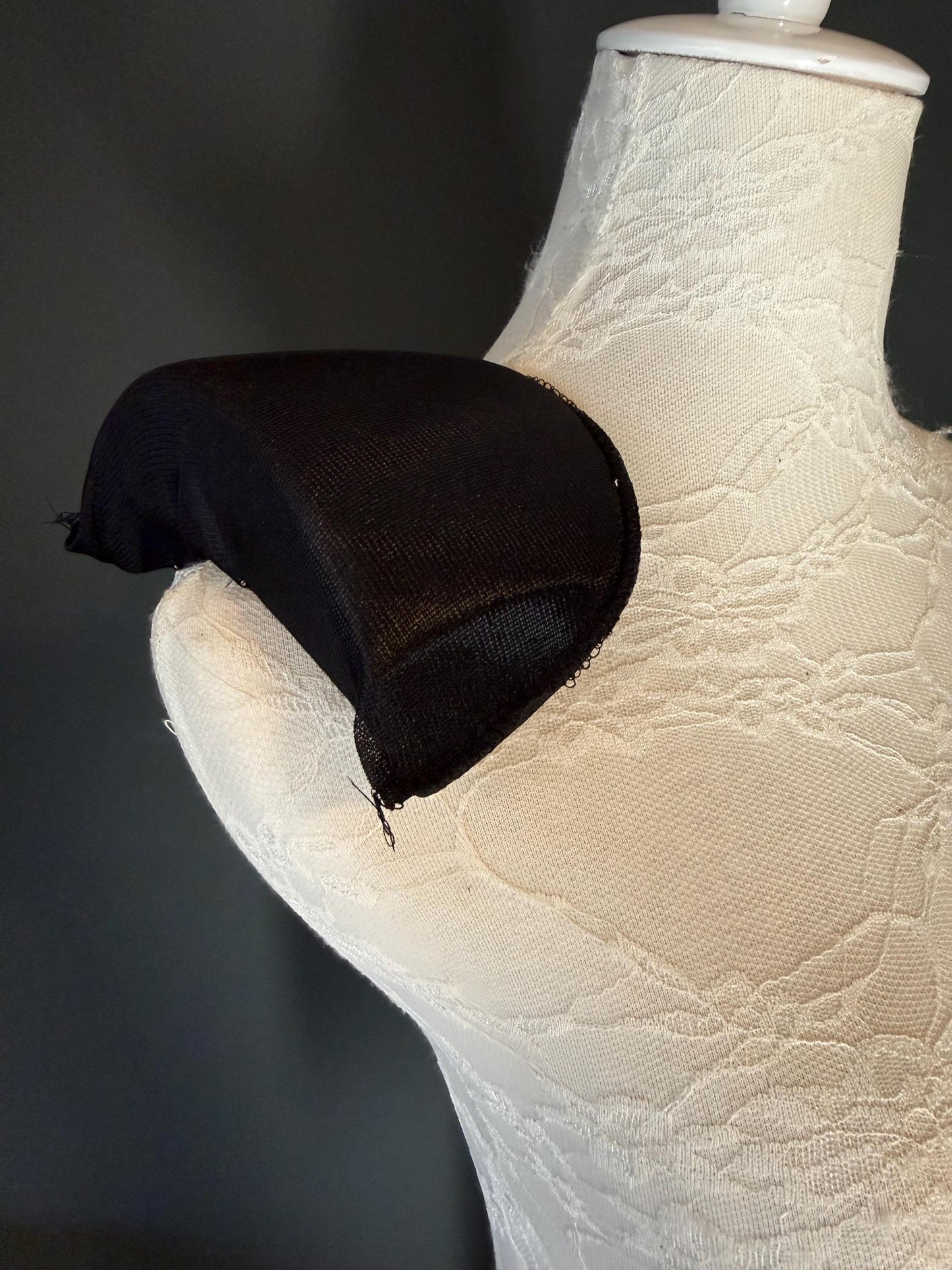 1 pair, Deep Covered Shoulder Pads, 5cm (2”) Thickness, Black, Ivory, UK Made