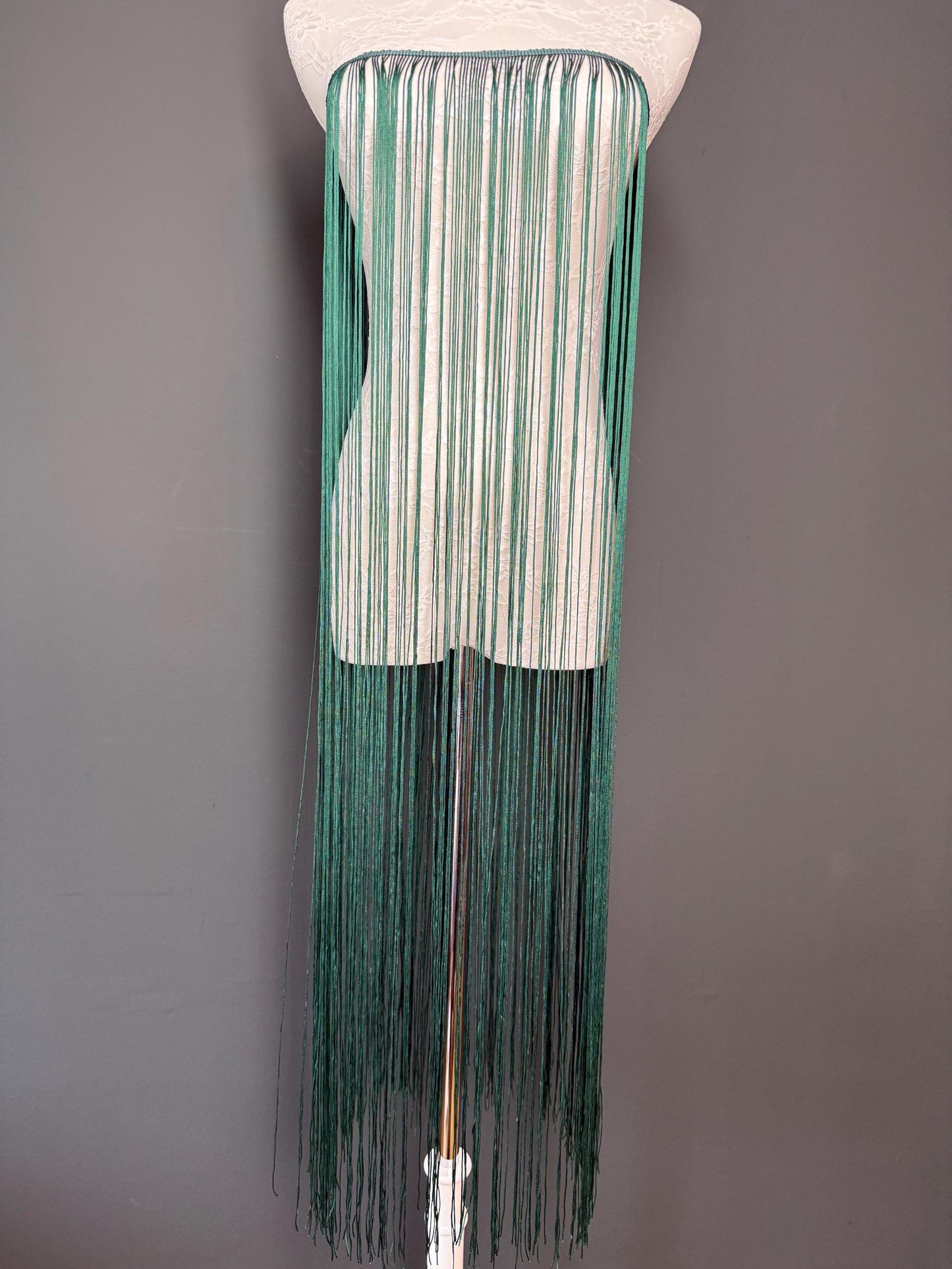 40" Wide Dense Fringe Trim, Forest Green, 27 Colour Options