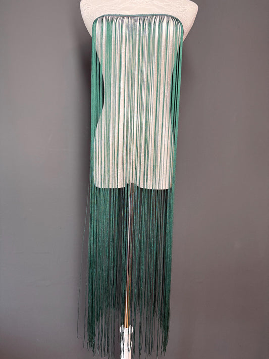 40" Wide Dense Fringe Trim, Forest Green, 27 Colour Options