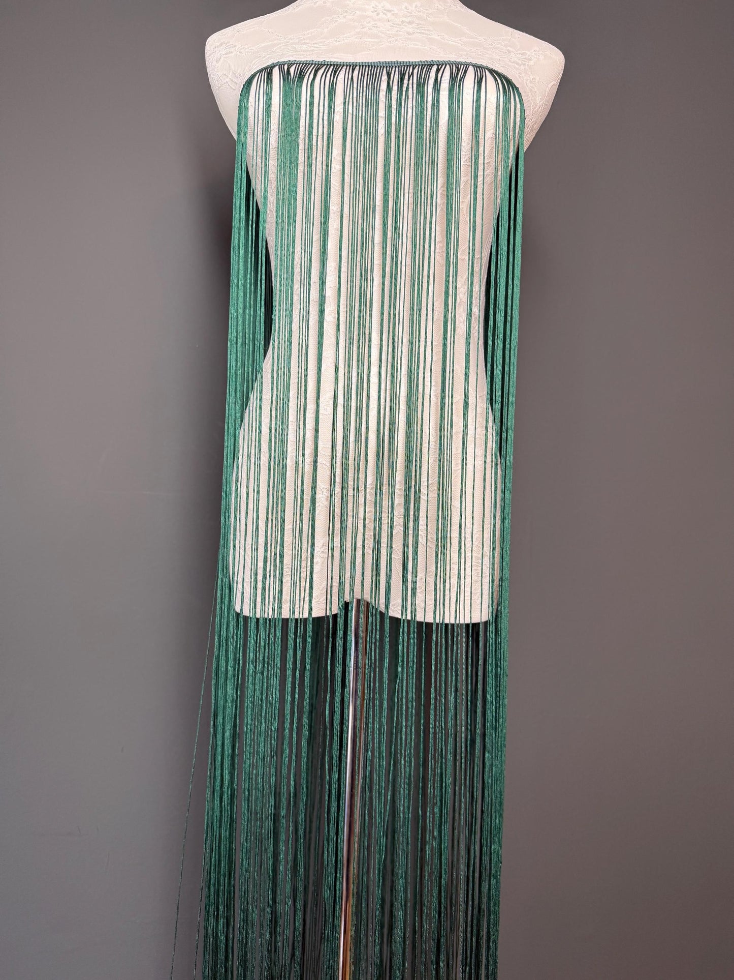 40" Wide Dense Fringe Trim, Forest Green, 27 Colour Options
